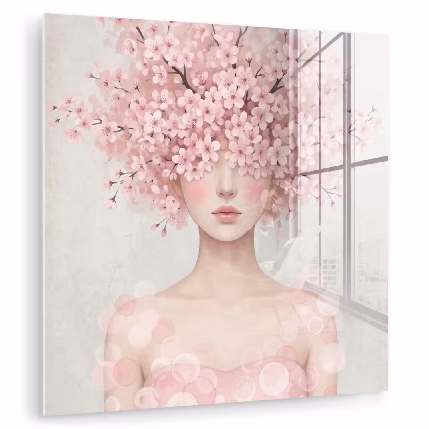 Portret - Kersenbloesem - Roze plexiglas 5mm klein -zzzproduct_nieuw