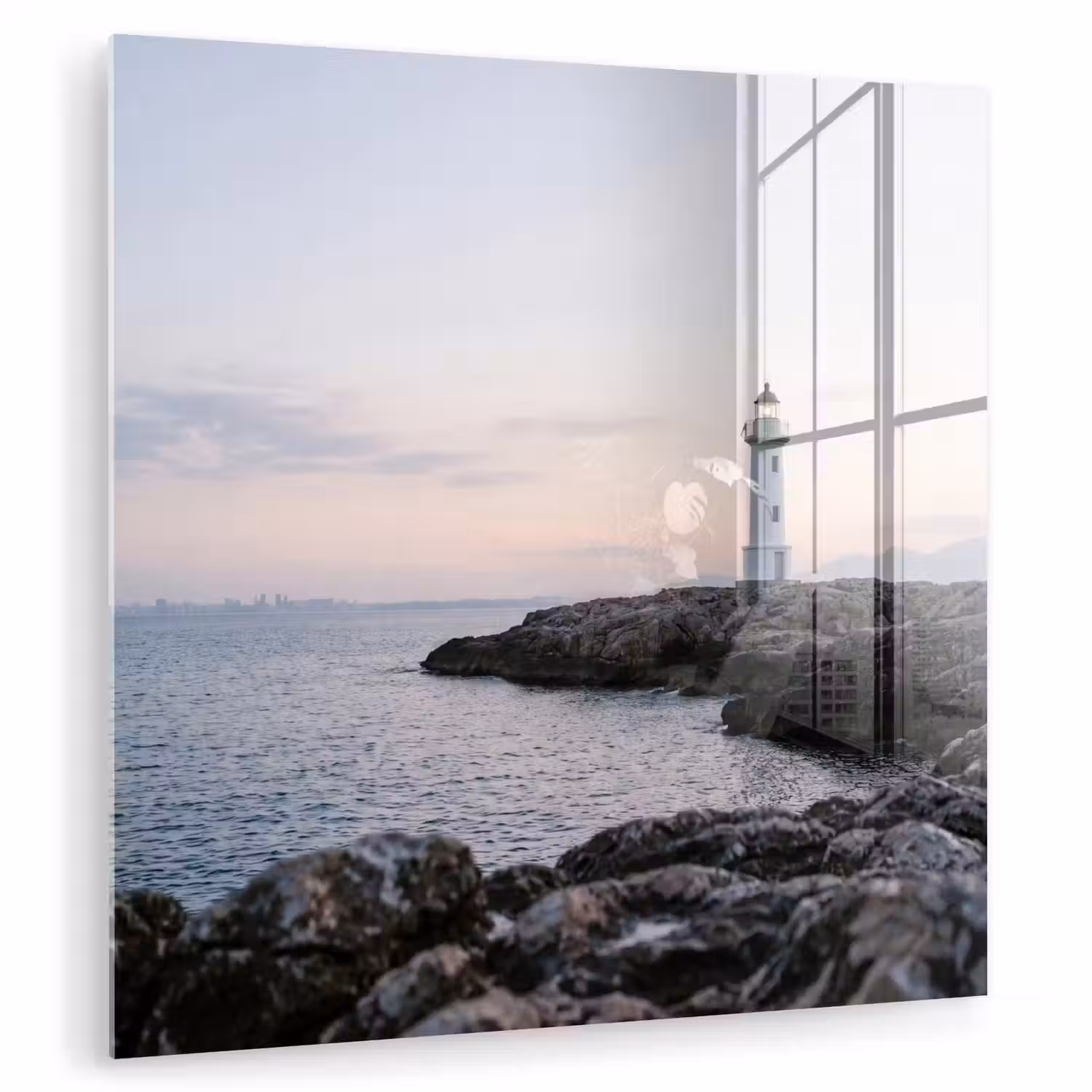 Rotsen - Vuurtoren - Wit plexiglas 5mm klein -zzzproduct_nieuw