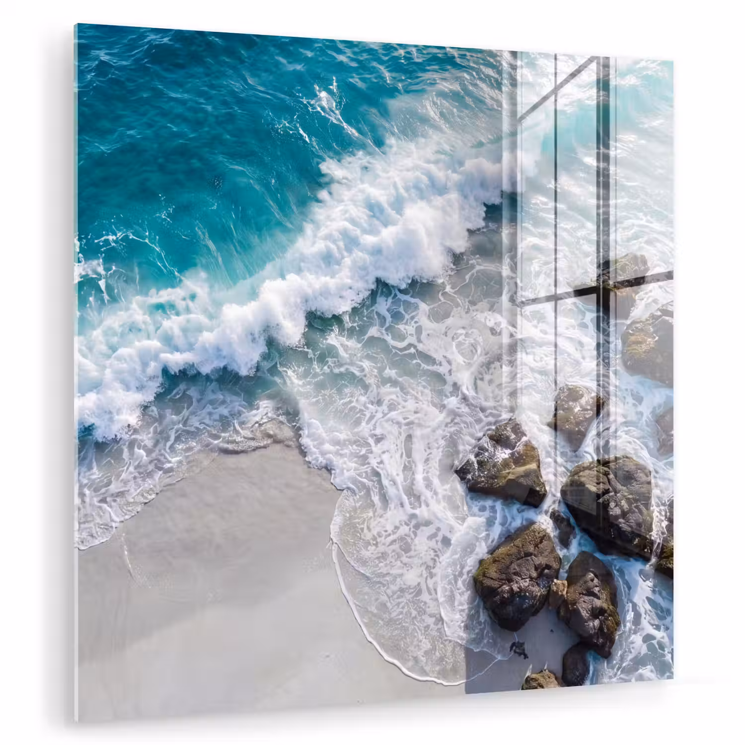 Zee - Golf - Strand - Natuur - Blauw plexiglas 5mm klein -zzzproduct_nieuw