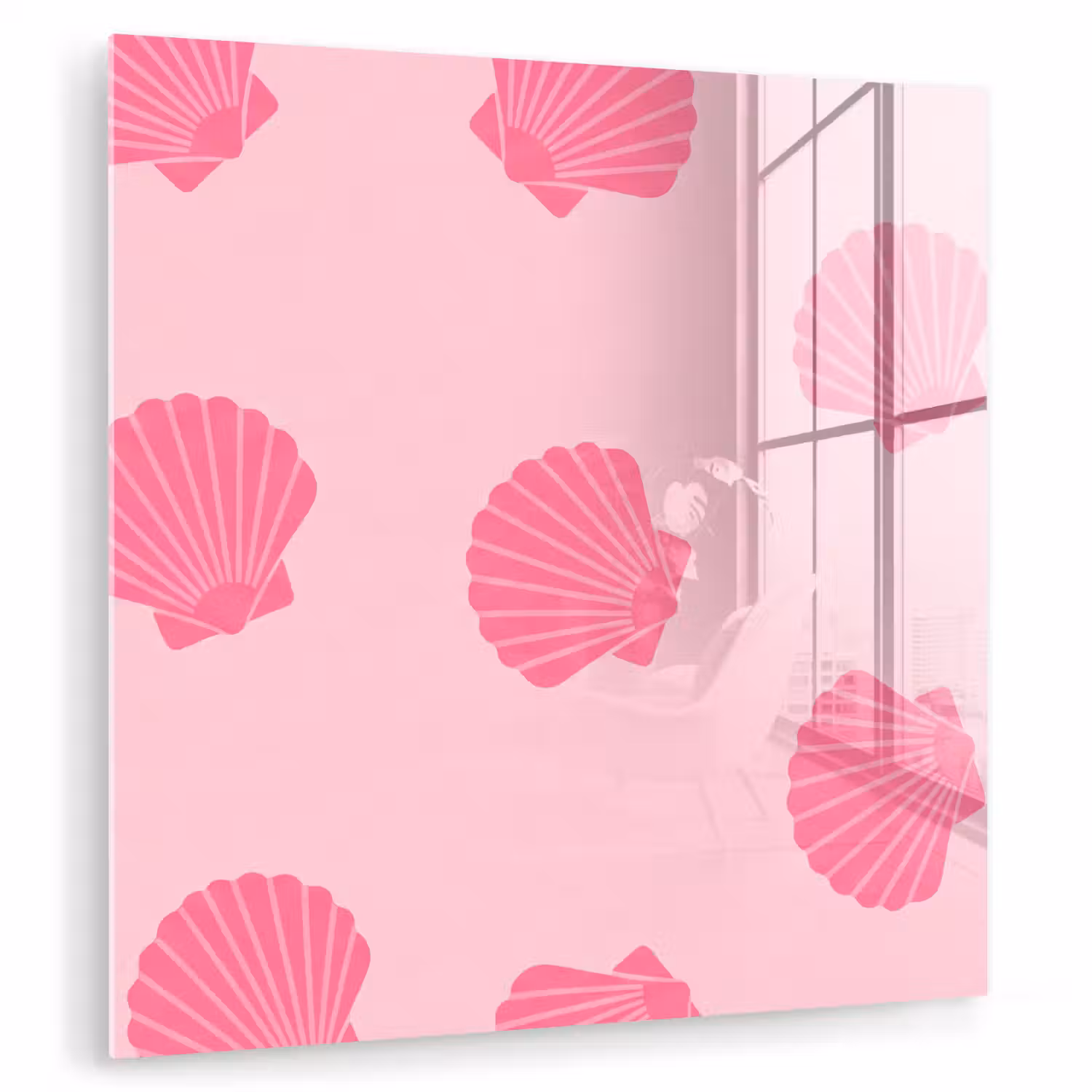 Schelp - Patroon - Zee - Modern - Roze plexiglas 5mm klein -zzzproduct_nieuw