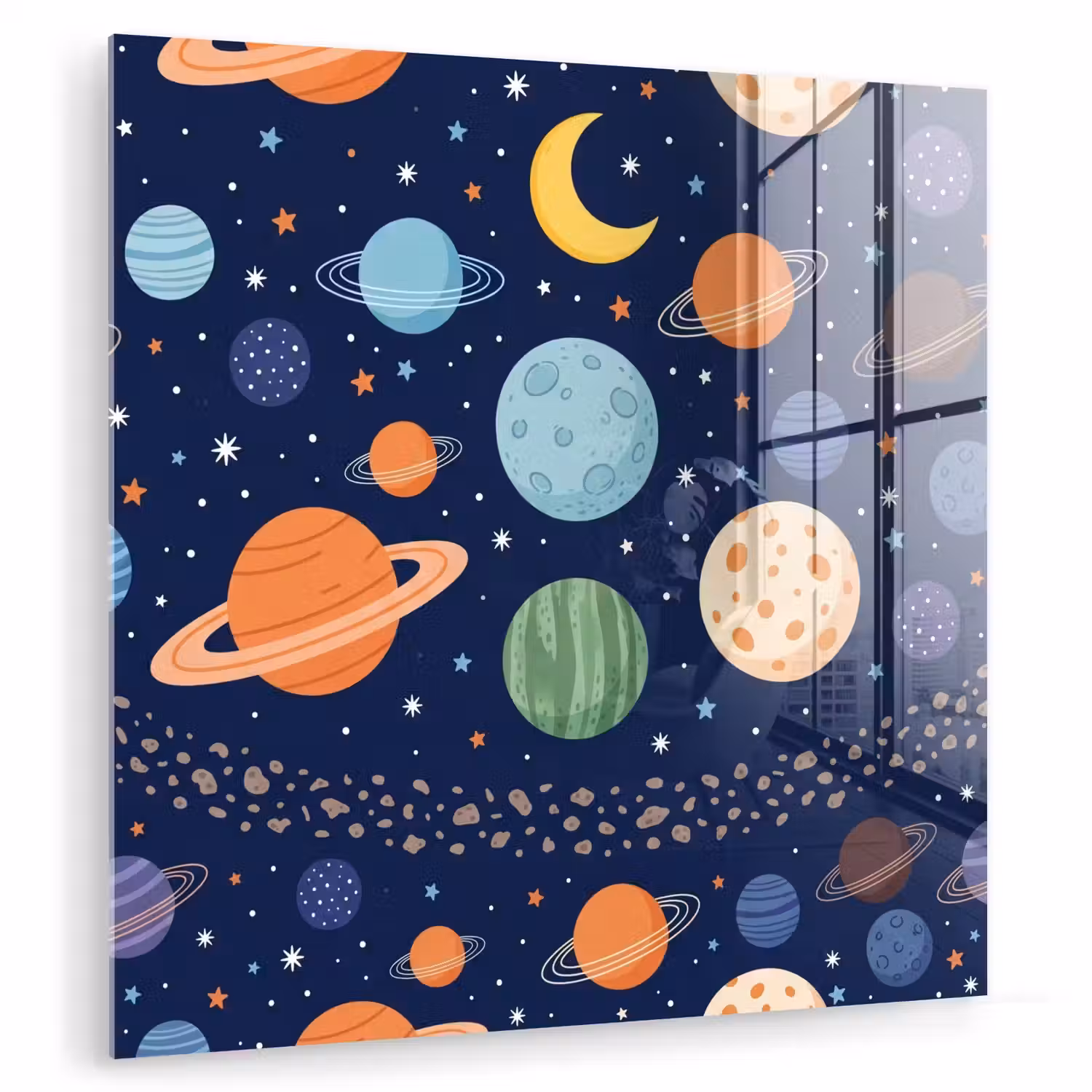 Ruimte - Planeten - Kleurrijk plexiglas 5mm klein -zzzproduct_nieuw