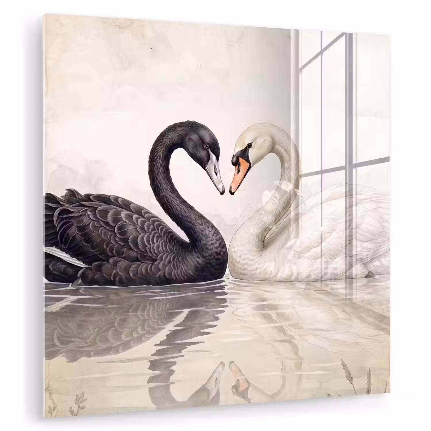 Zwanen - Hartvorm - Dieren plexiglas 5mm klein -zzzproduct_nieuw