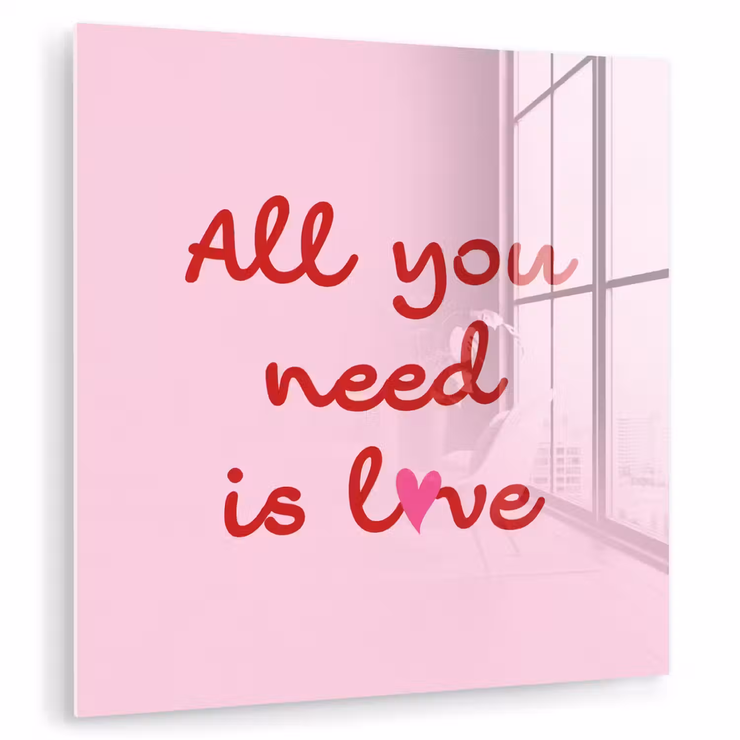 Tekst - Roze - Love - Hart plexiglas 5mm klein -zzzproduct_nieuw