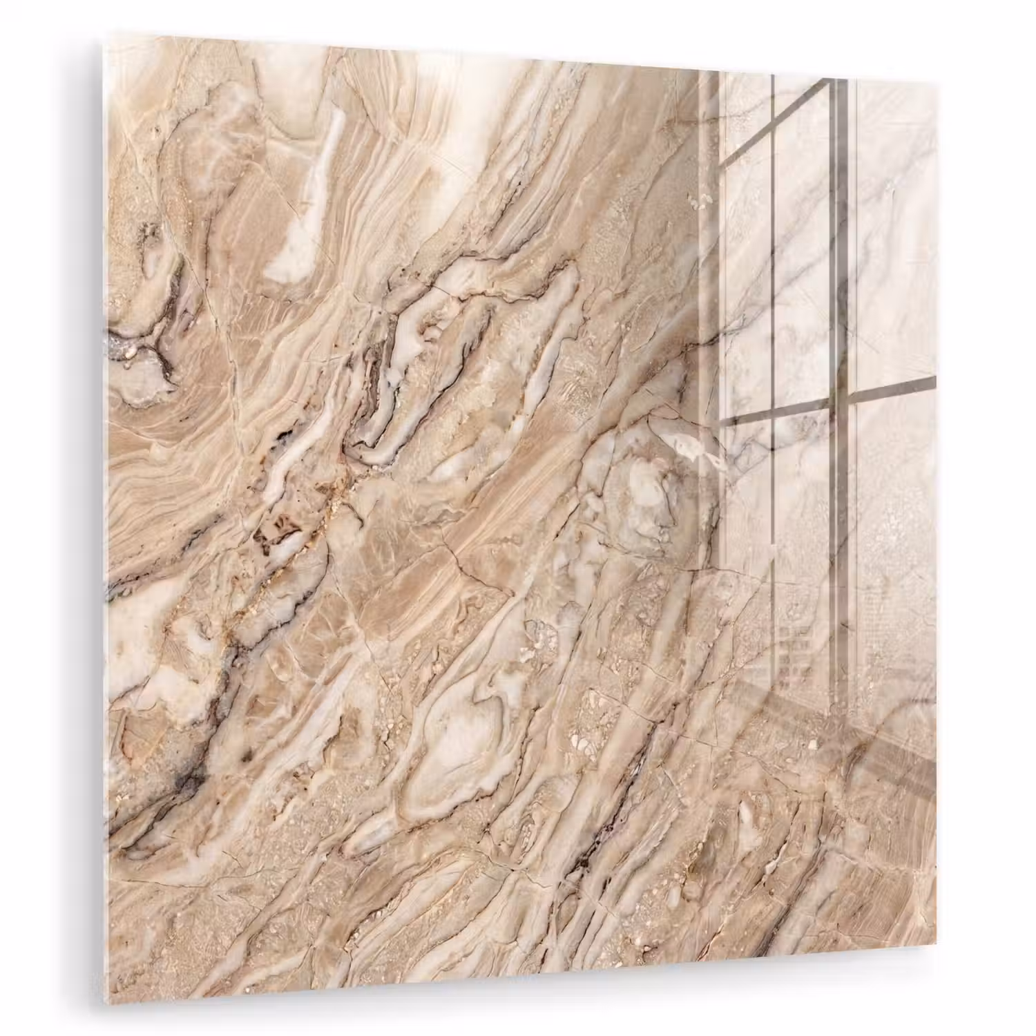 Textuur - Aders - Abstract - Modern - Beige plexiglas 5mm klein -zzzproduct_nieuw