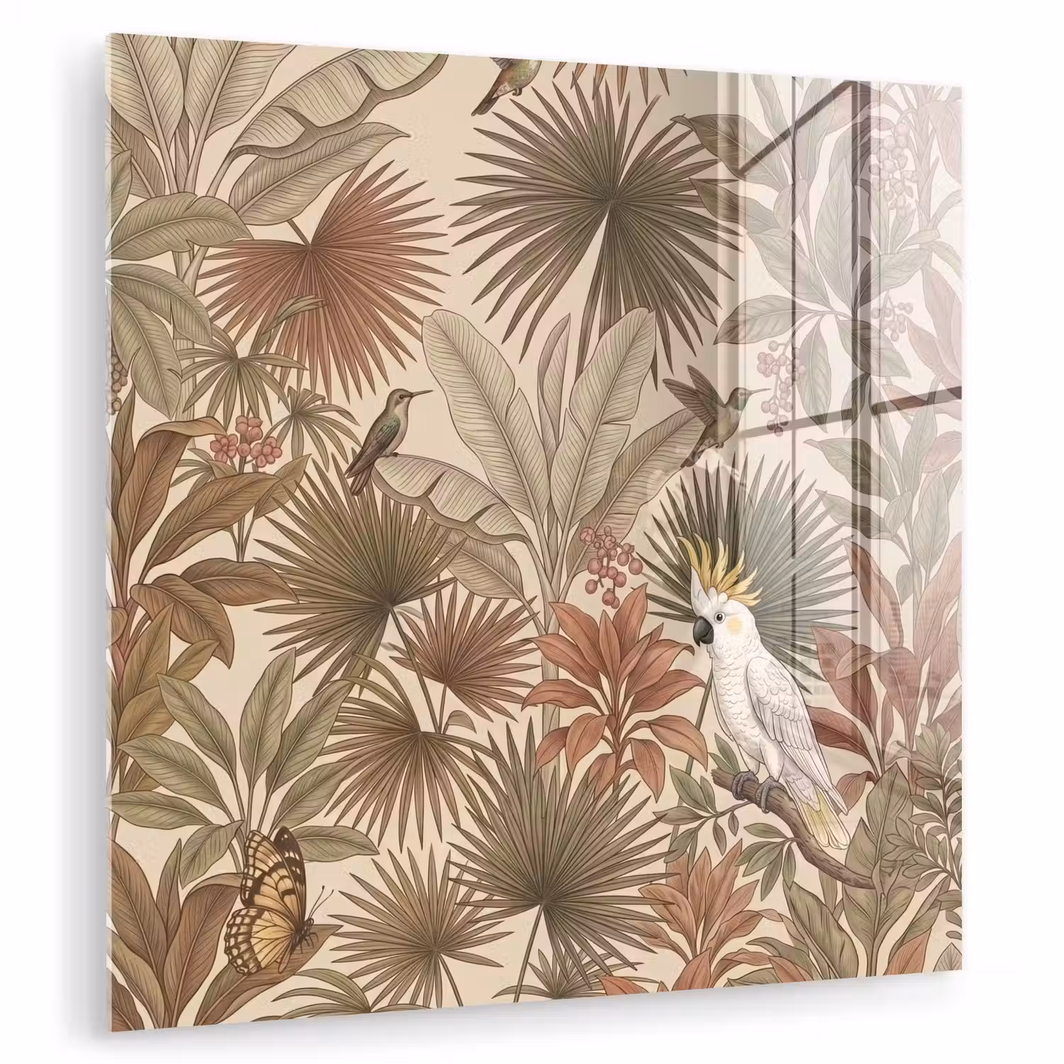 Tropisch - Vogels - Beige plexiglas 5mm klein -zzzproduct_nieuw