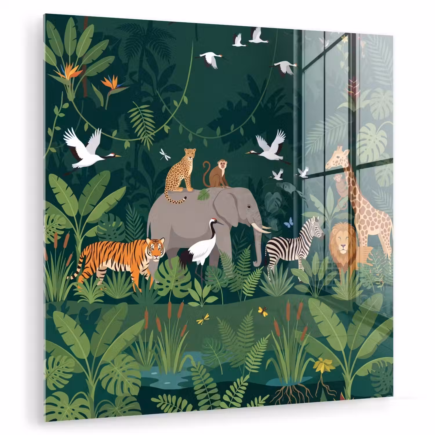 Tropisch - Jungle - Groen plexiglas 5mm klein -zzzproduct_nieuw