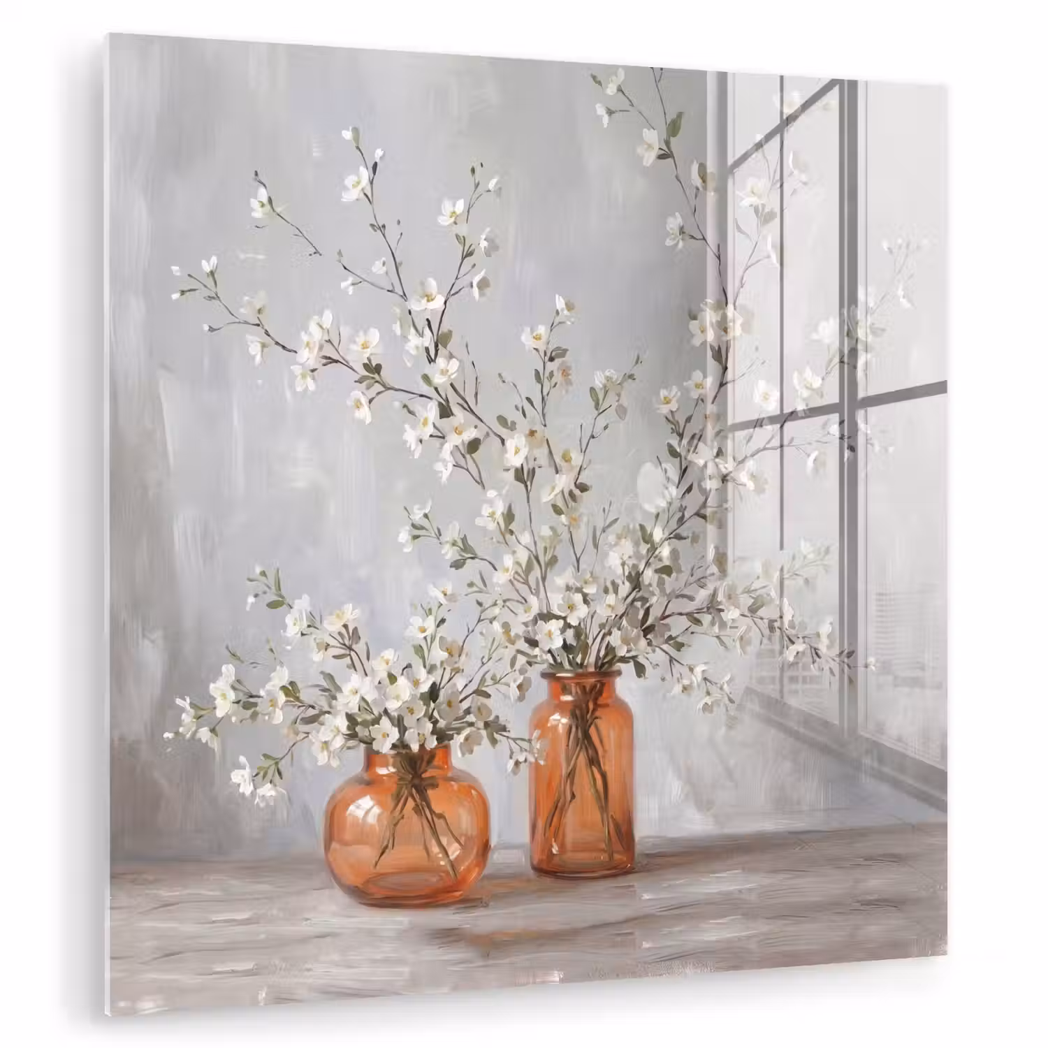 Vazen - Bloemen - Oranje plexiglas 5mm klein -zzzproduct_nieuw
