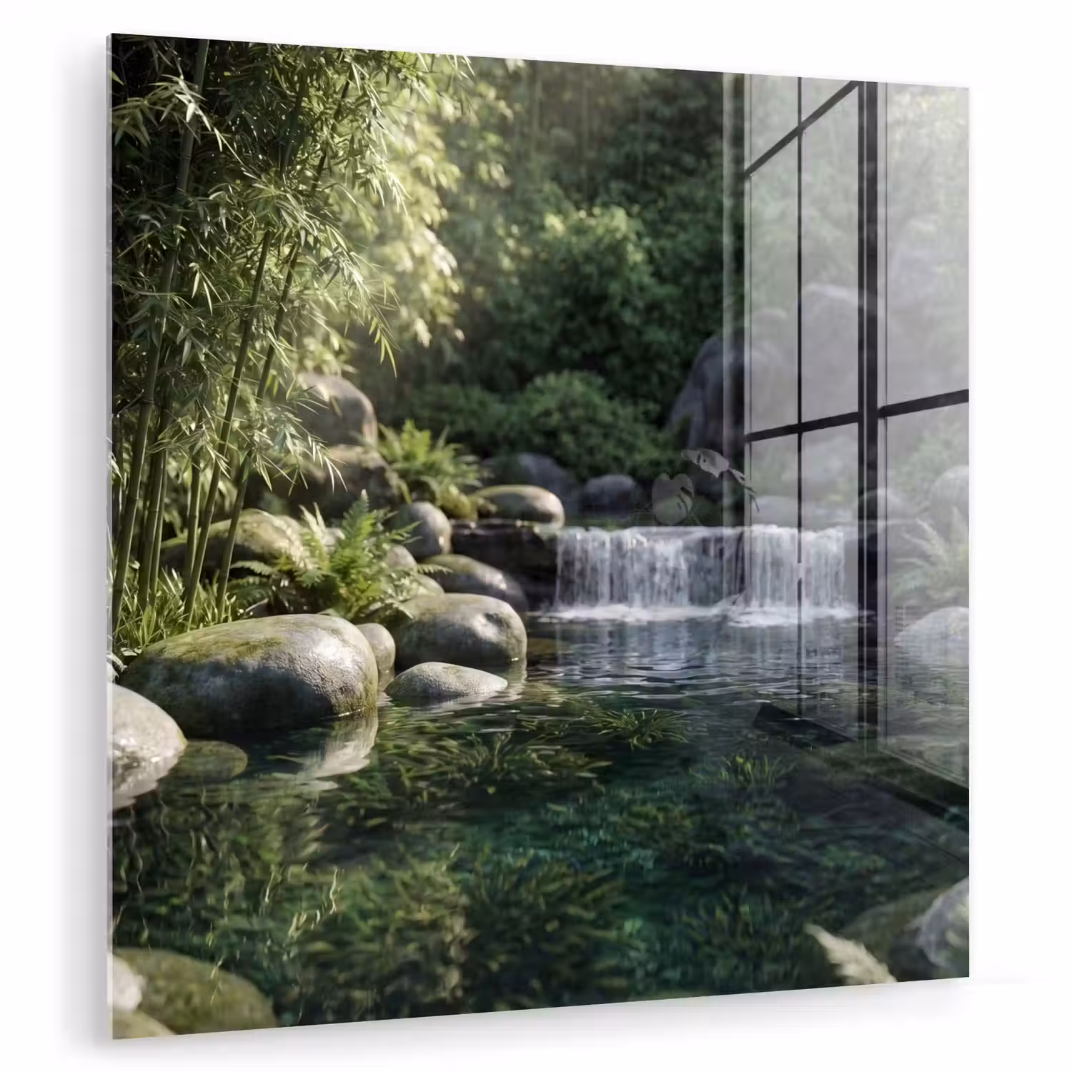 Beek - Waterval - Natuur - Groen plexiglas 5mm klein -zzzproduct_nieuw