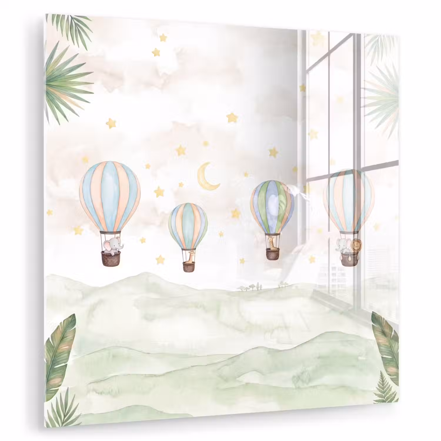 Aquarel - Luchtballonnen - Pastel plexiglas 5mm klein -zzzproduct_nieuw