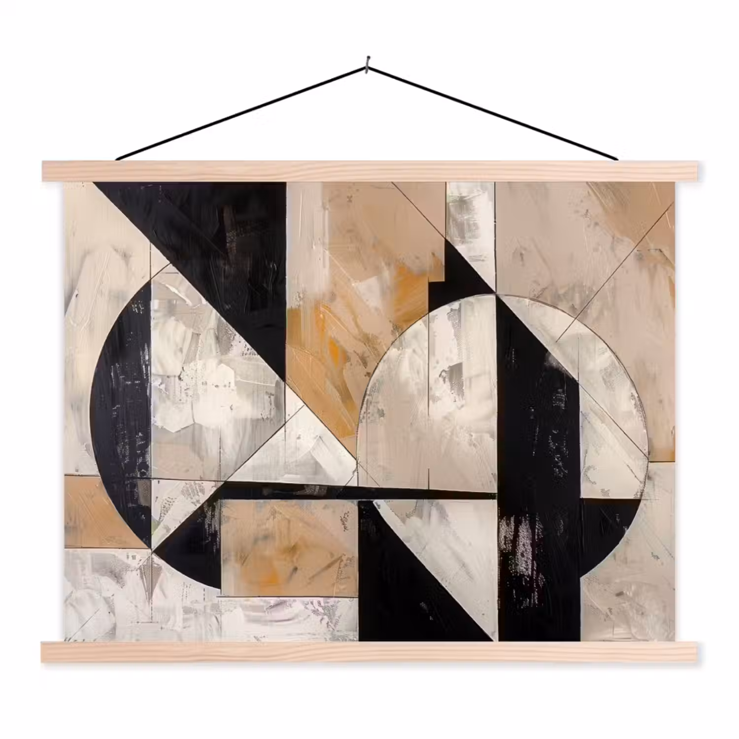 Abstract - Modern - Geometrisch - Pastel textielposter latten blank klein -3d