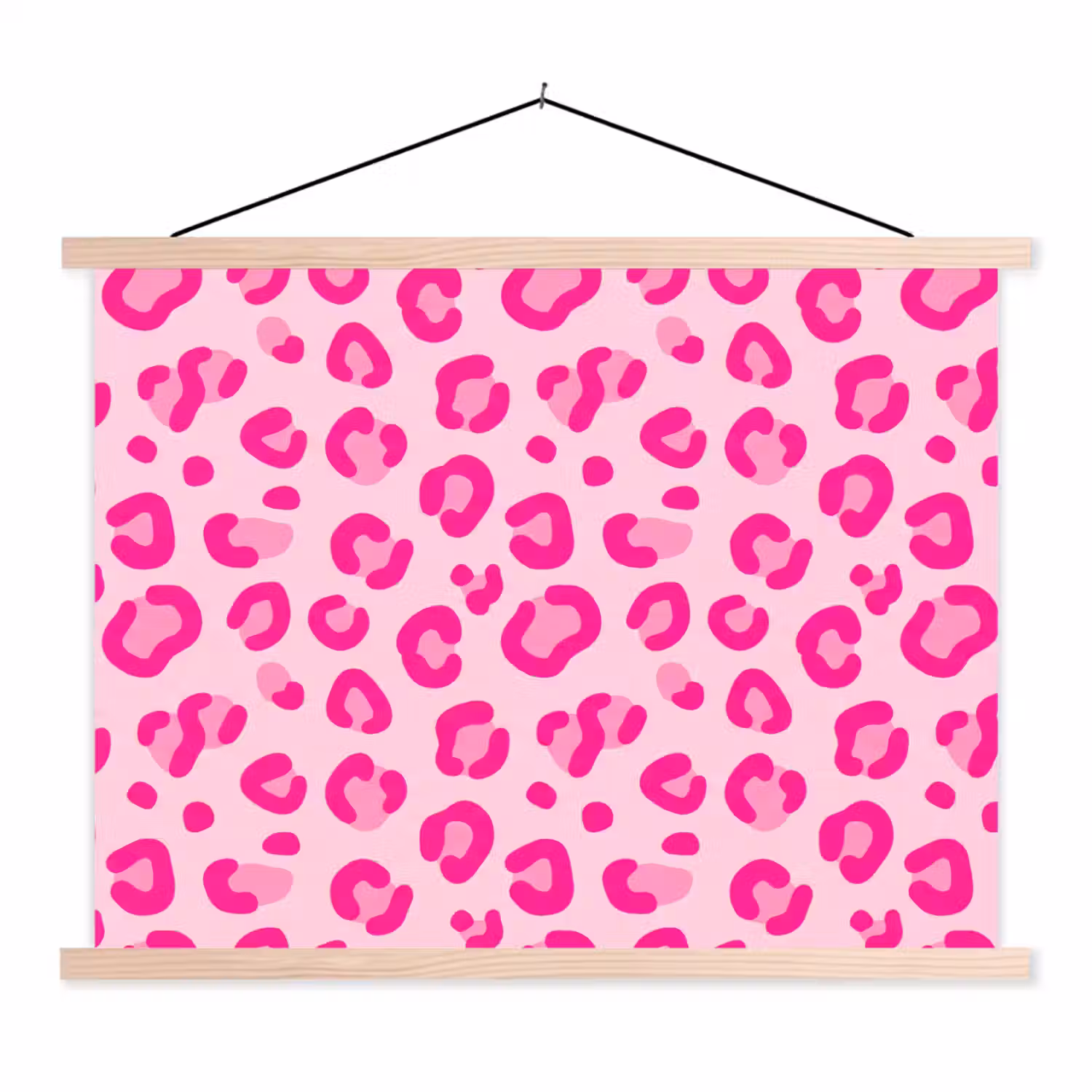 Dierenprint - Patroon - Abstract - Modern - Roze textielposter latten blank klein -3d