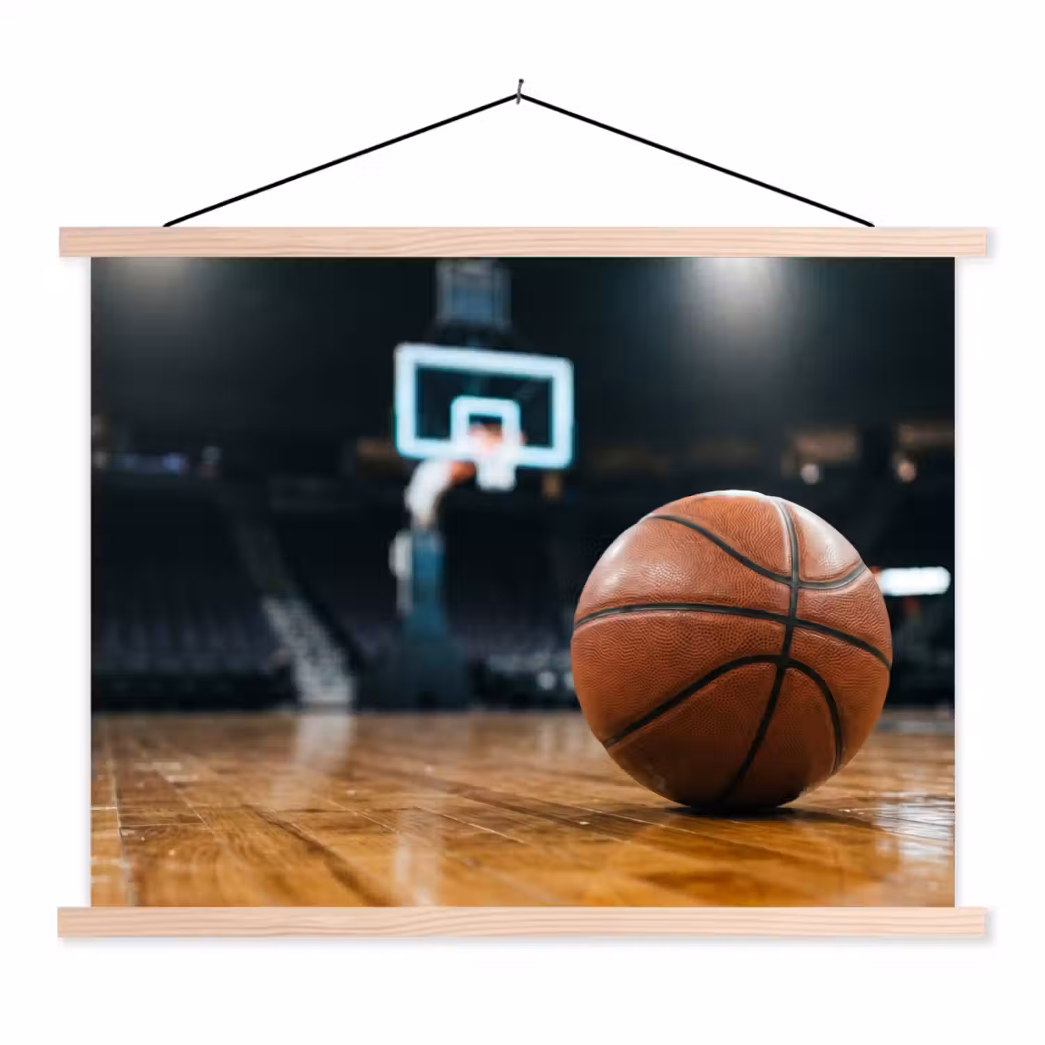 Basketbal - Arena - Sport textielposter latten blank klein -3d