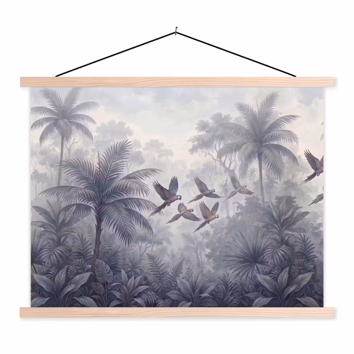 Vogel - Vliegend - Jungle - Vintage - Dieren textielposter latten blank klein -3d