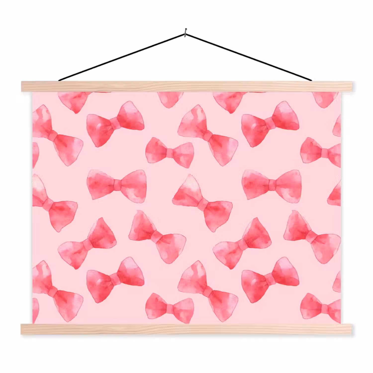 Strikken - Aquarel - Roze textielposter latten blank klein 122 -3d