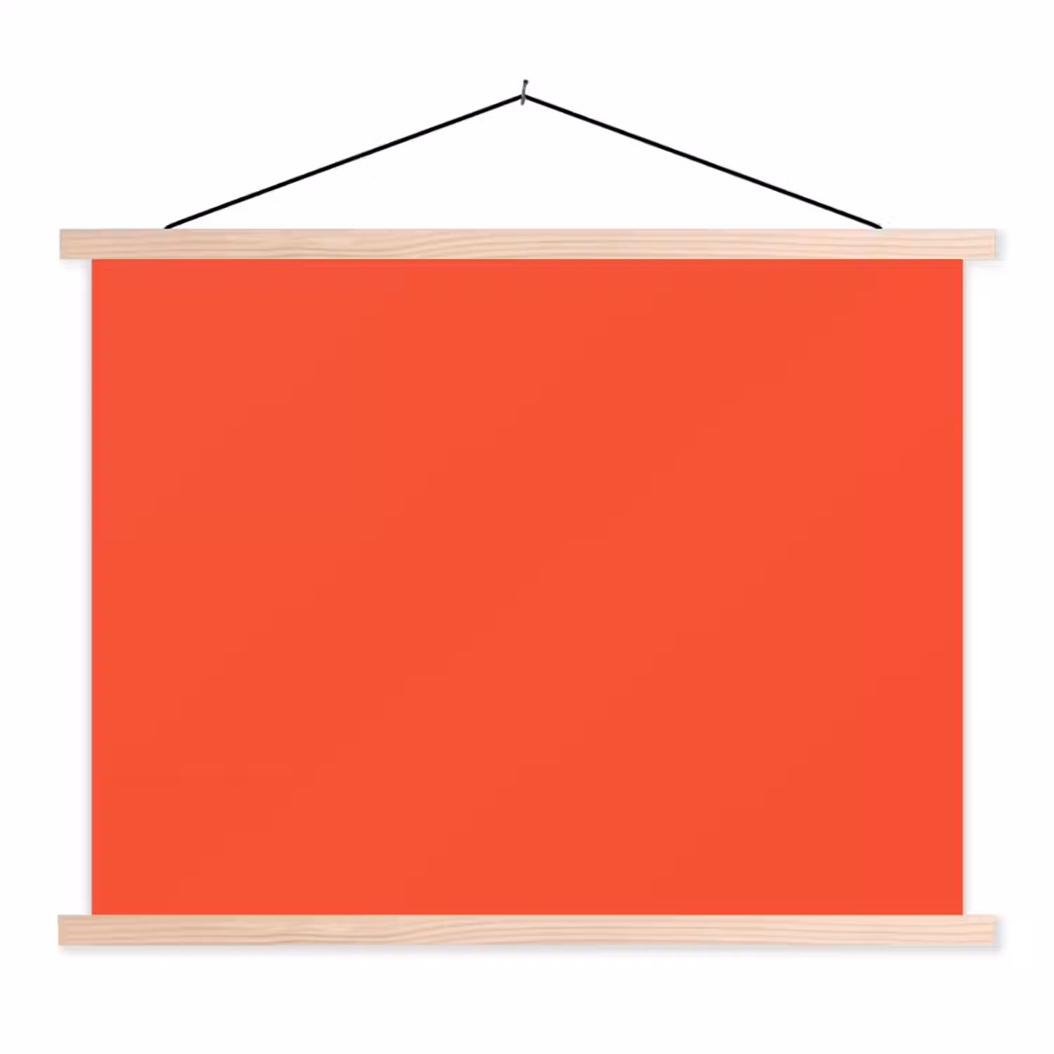 Burnt - Coral - Oranje textielposter latten blank klein 122 -3d
