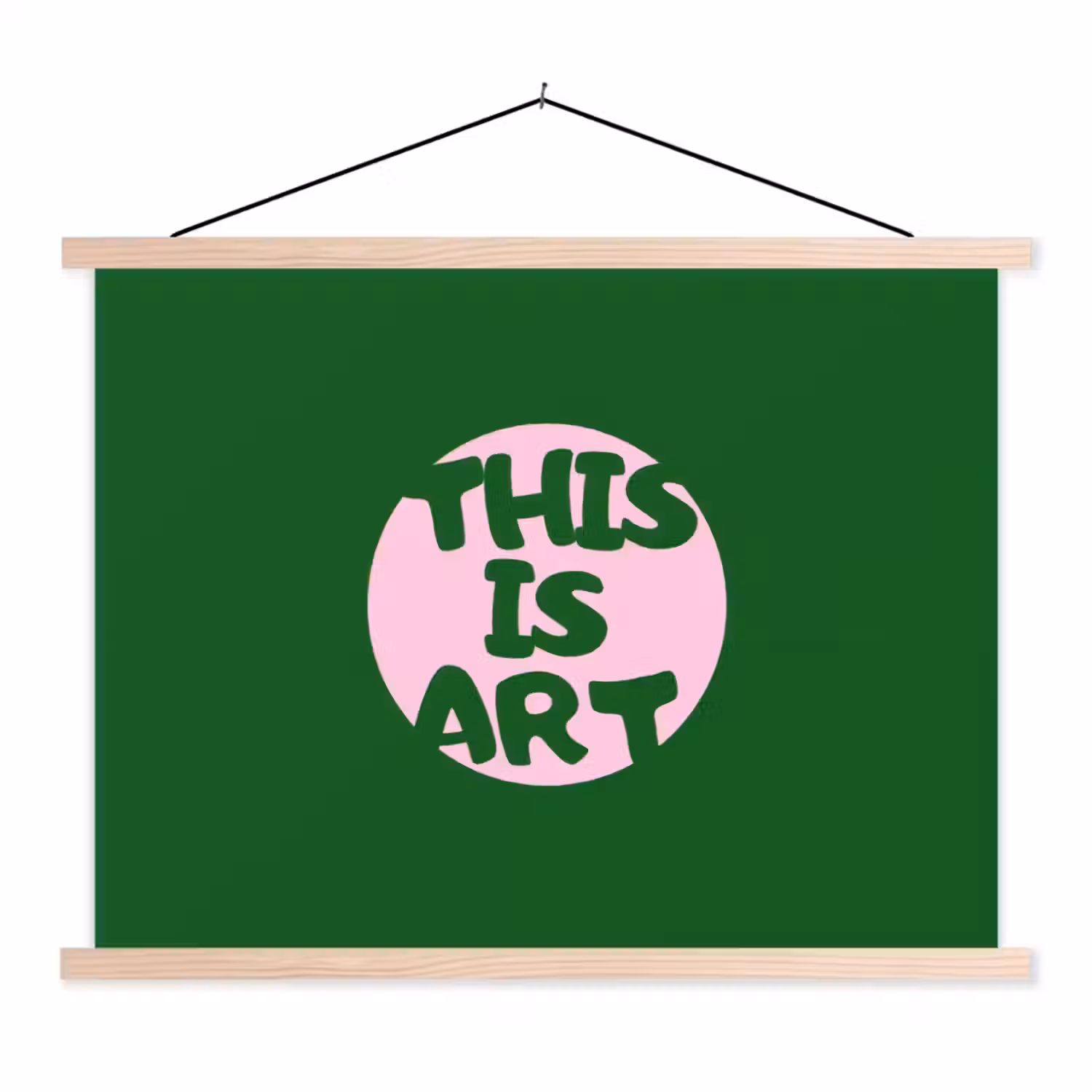 Cirkel - Roze - Tekst - Art textielposter latten blank klein -3d