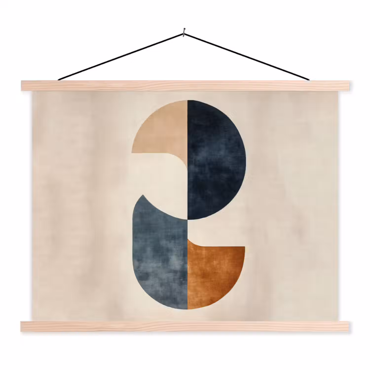 Cirkels - Abstract - Kleurrijk textielposter latten blank klein -3d