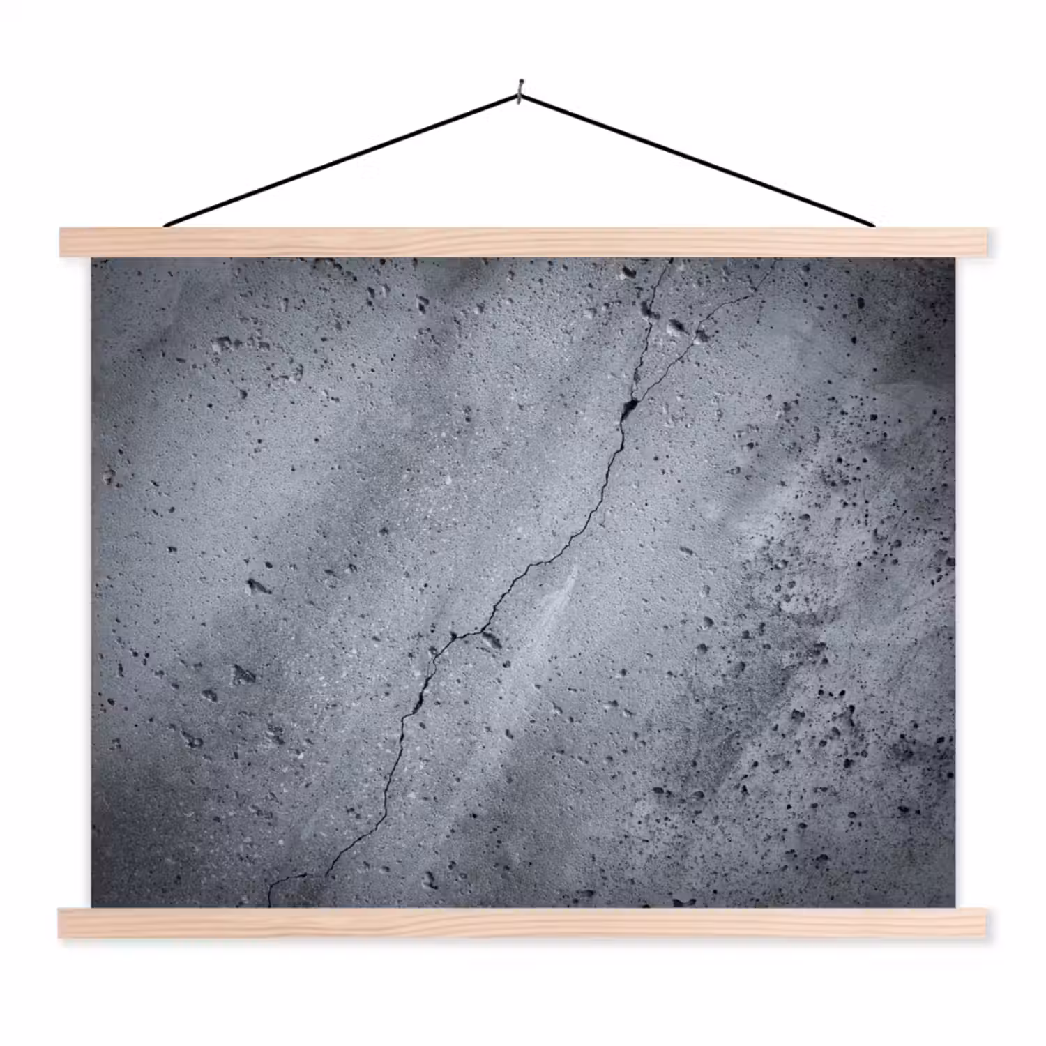 Beton - Grijs - Scheur textielposter latten blank klein -3d