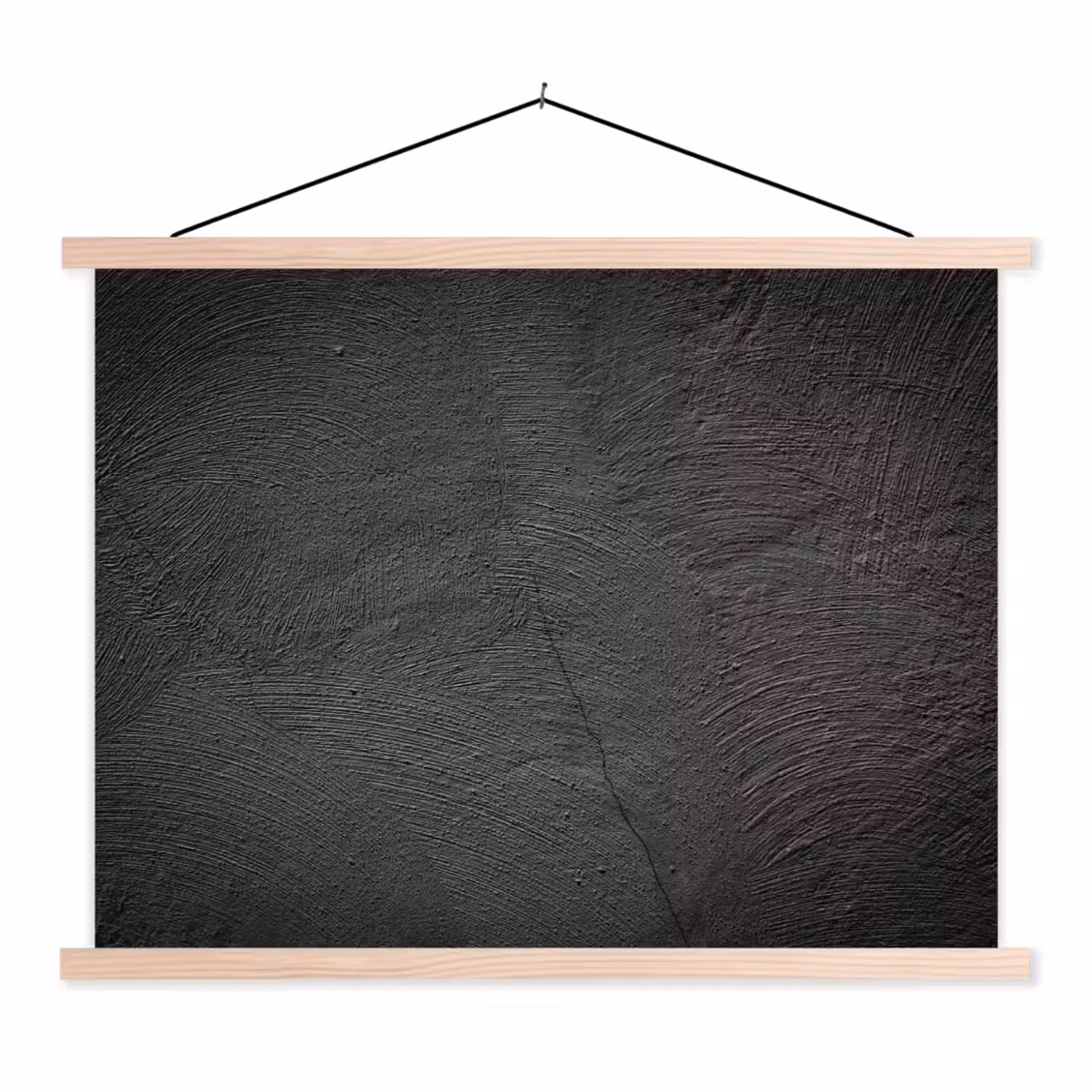 Beton print - Industrieel - Zwart textielposter latten blank klein -3d