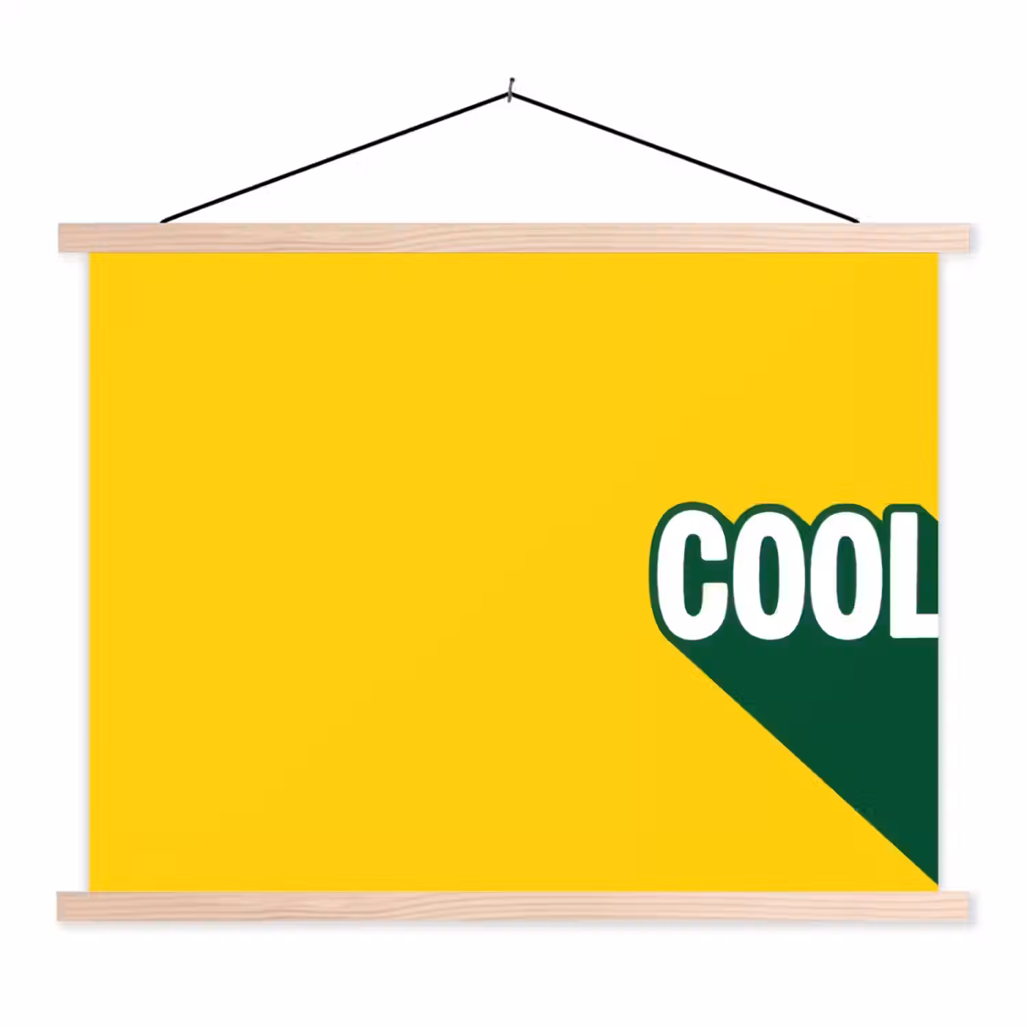 Cool - Geel - Groen textielposter latten blank klein -3d