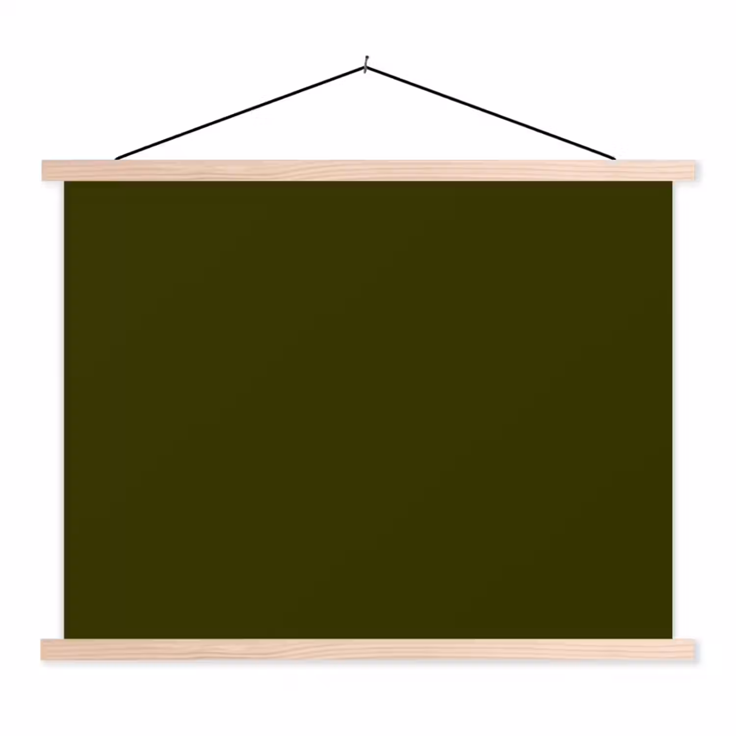 Dark - Olive - Groen textielposter latten blank klein 122 -3d