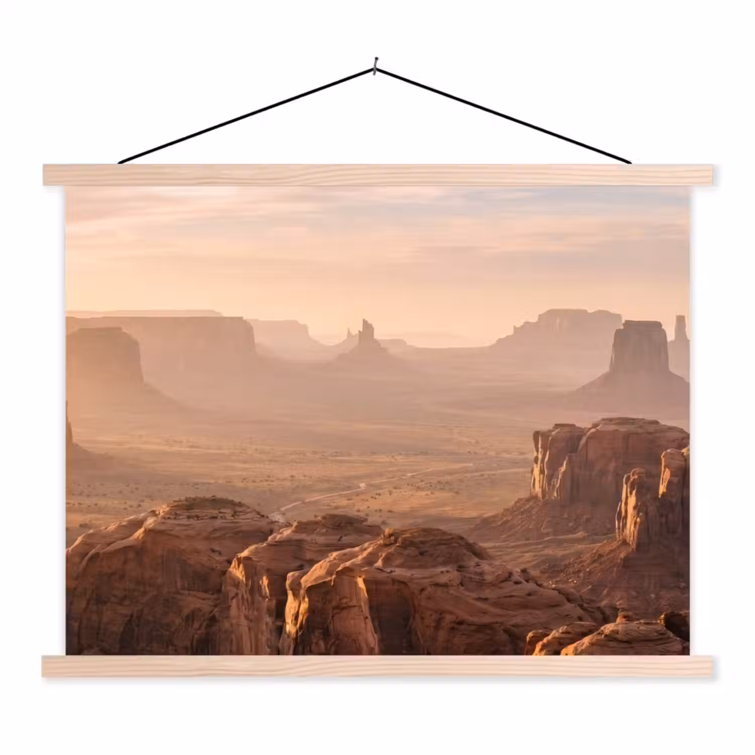 Woestijn - Landschap - Natuur textielposter latten blank klein -3d