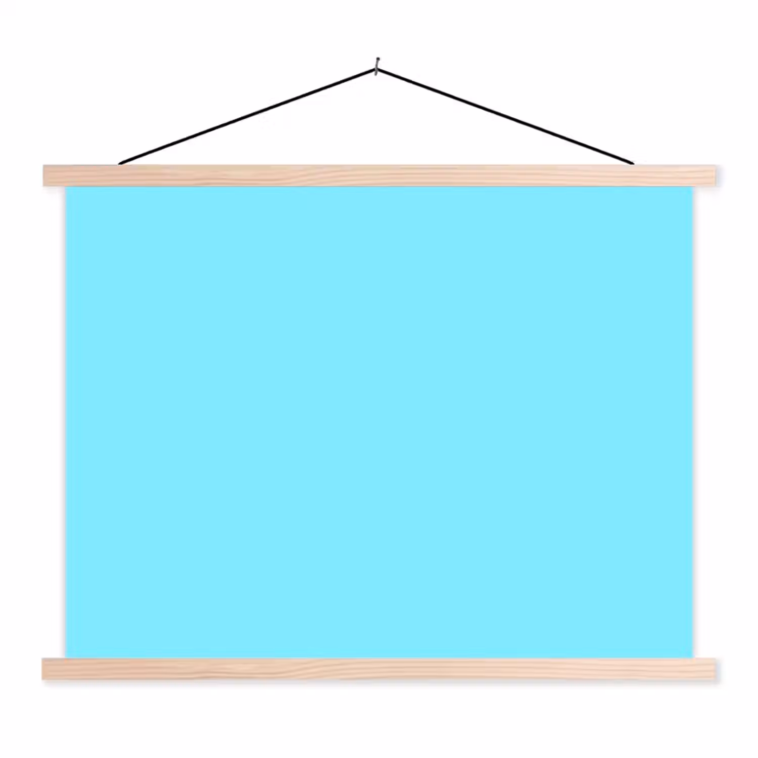 Electric - Cyan - Blauw textielposter latten blank klein 122 -3d