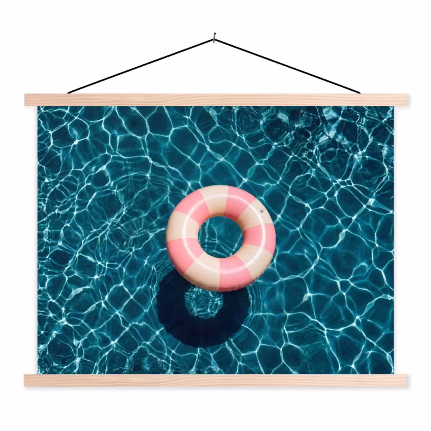 Drijvend - Zwemband - Water textielposter latten blank klein -3d