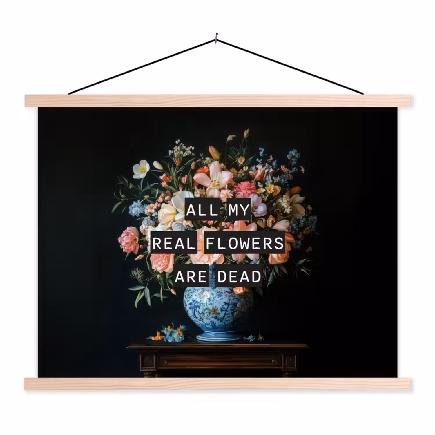 Bloemen - Art - Pastel - Quotes textielposter latten blank klein -3d