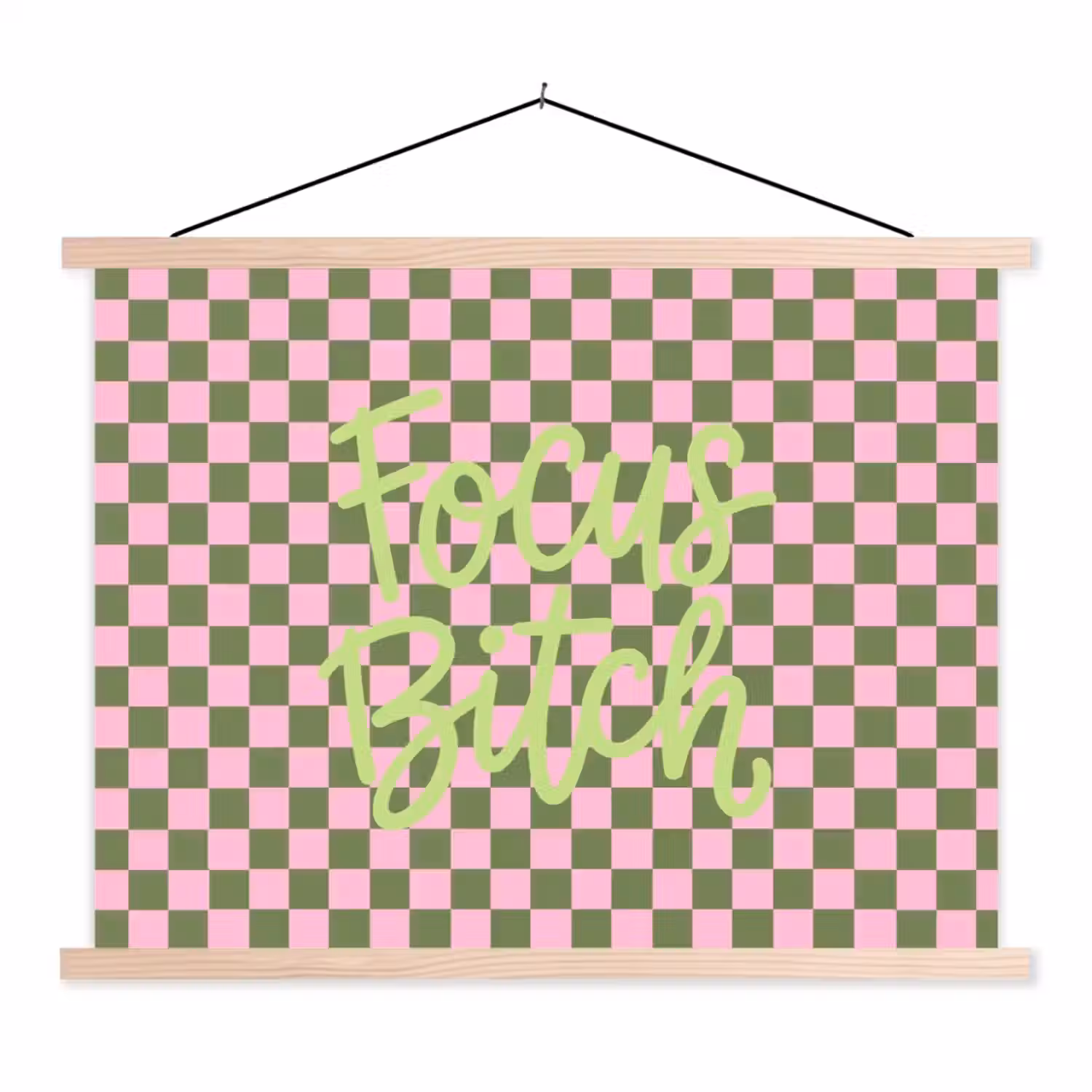 Focus - Vakken - Roze textielposter latten blank klein -3d