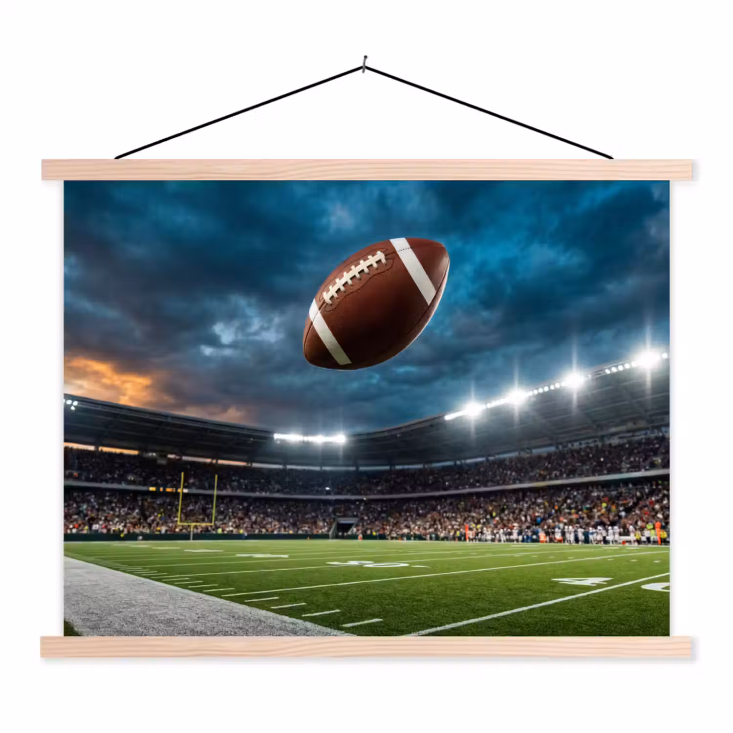 Football - Bal - Stadion - Sport textielposter latten blank klein -3d