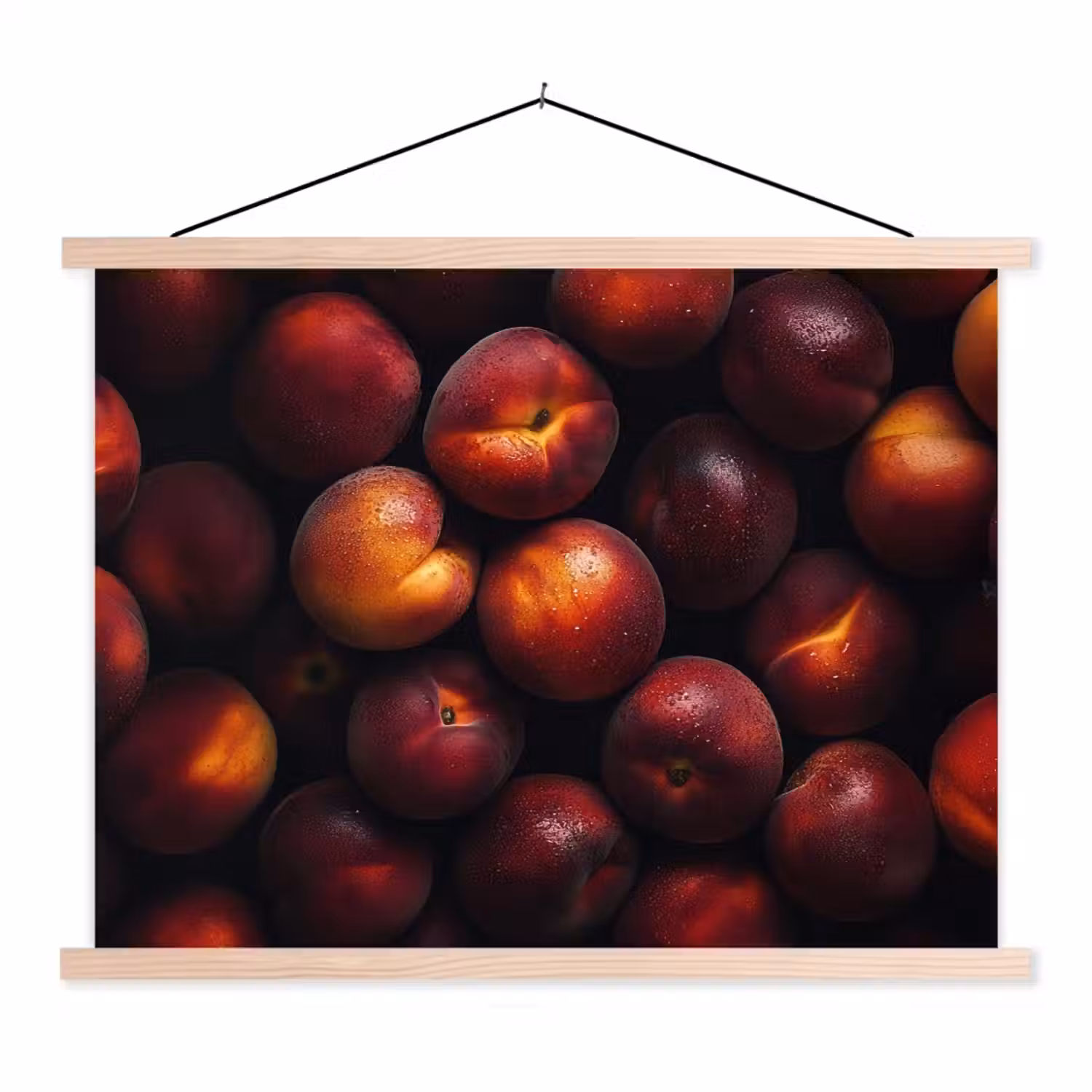 Fruit - Close up - Nectarines textielposter latten blank klein -3d