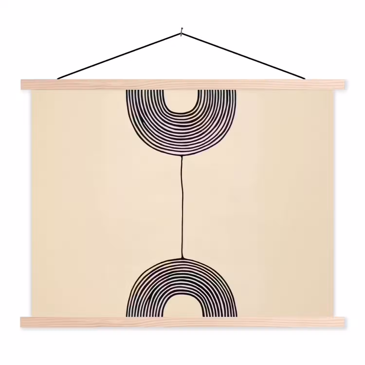 Geometrische bogen - Minimalistisch - Symmetrisch textielposter latten blank klein -3d