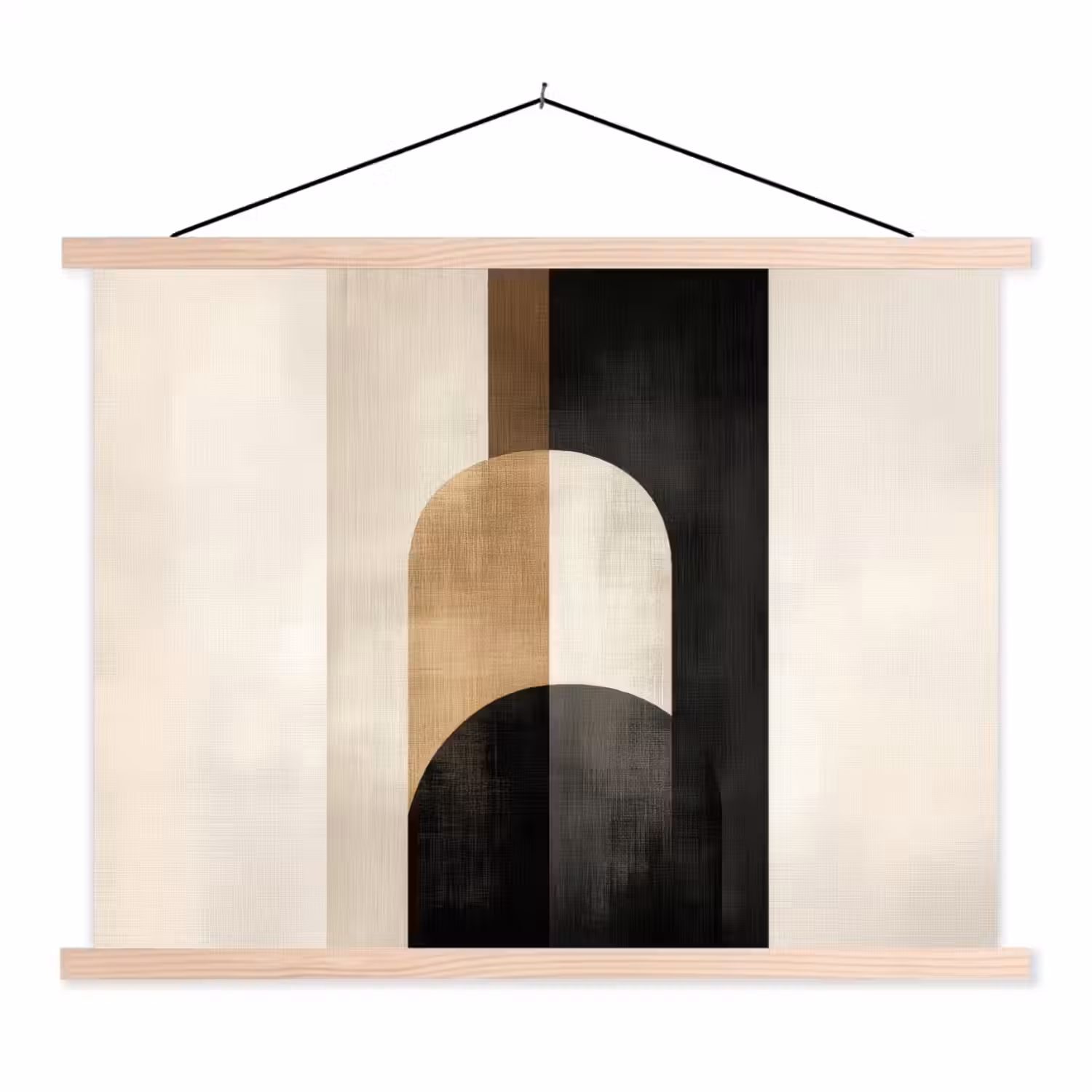 Geometrische - Vormen - Wit textielposter latten blank klein -3d