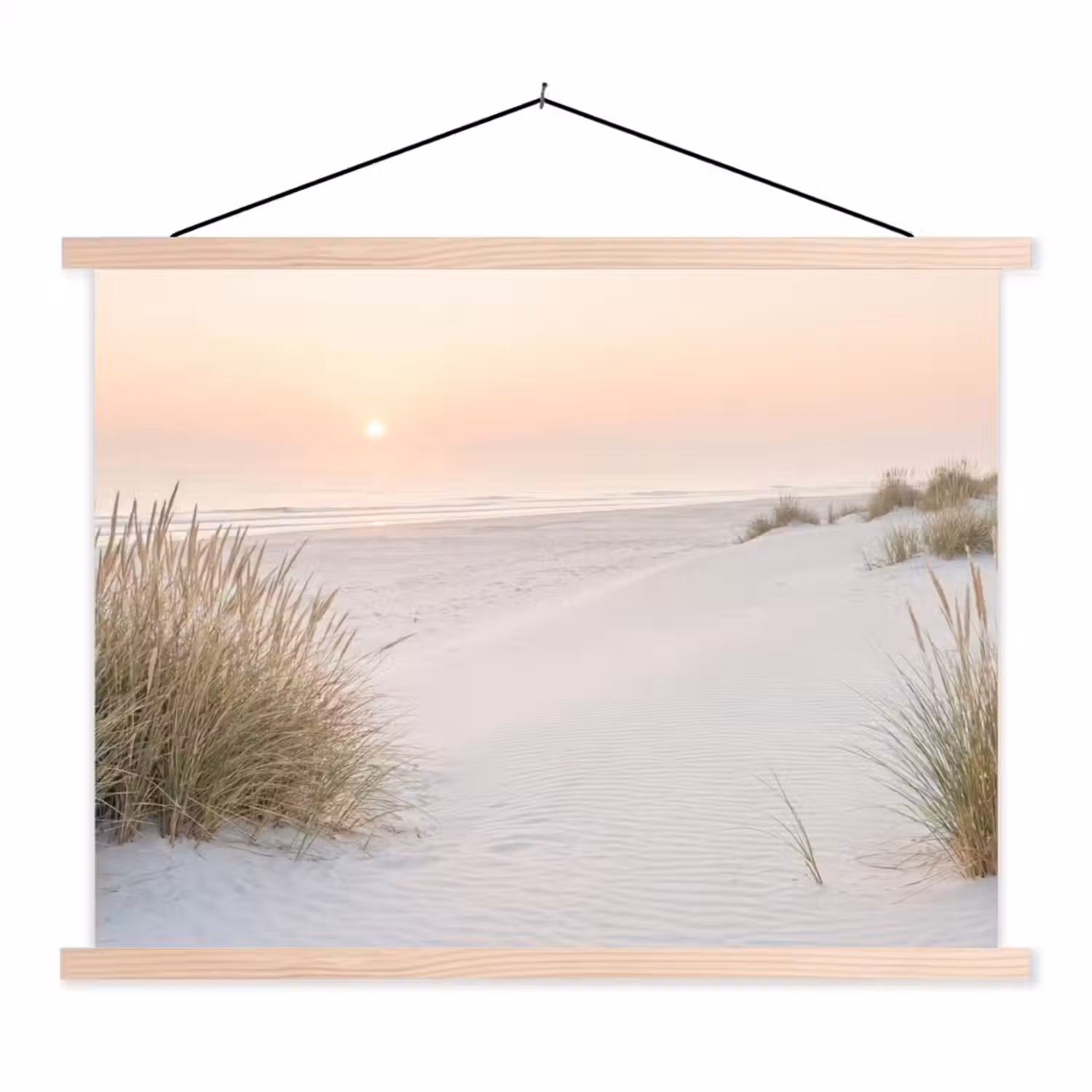 Horizon - Duinlandschap - Zand textielposter latten blank klein -3d