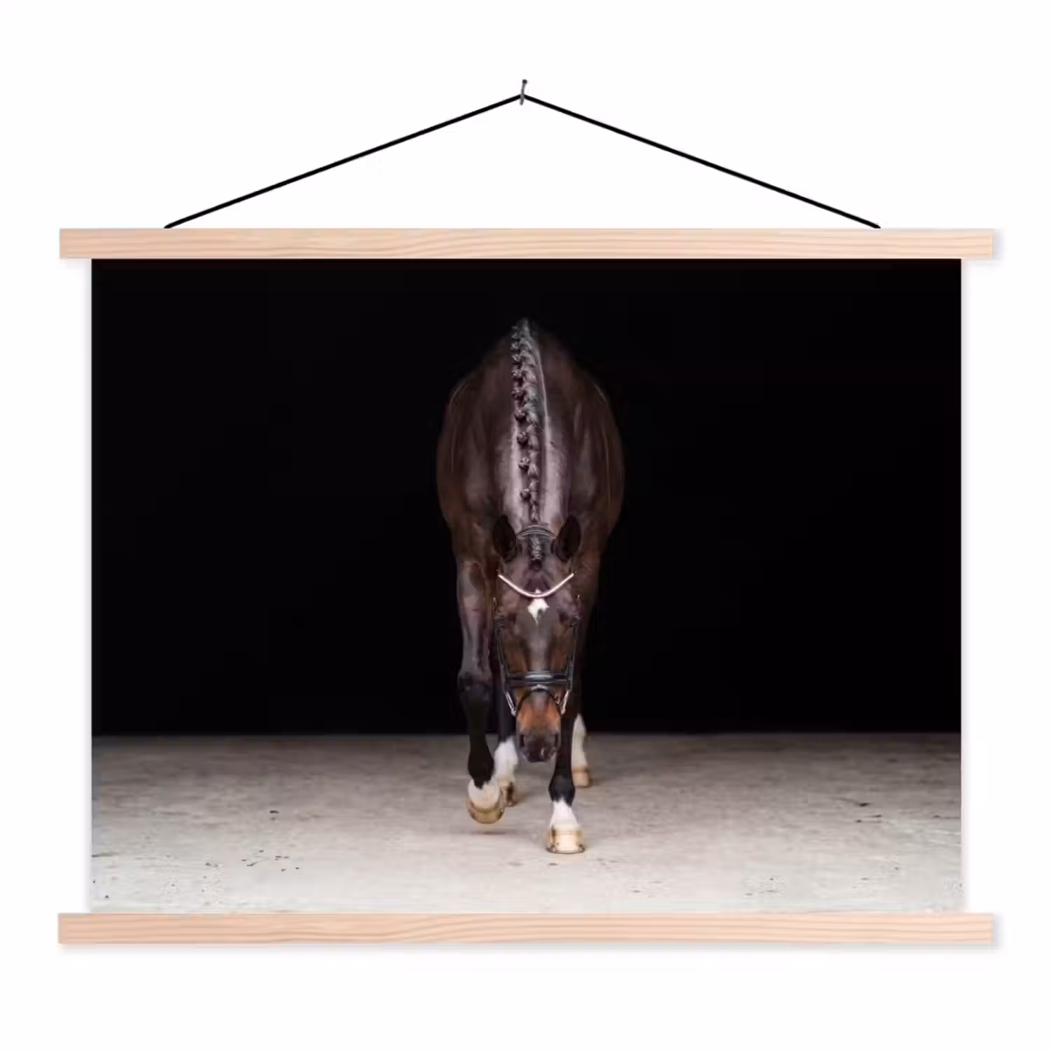 Paard - Modern - Portret textielposter latten blank klein -3d