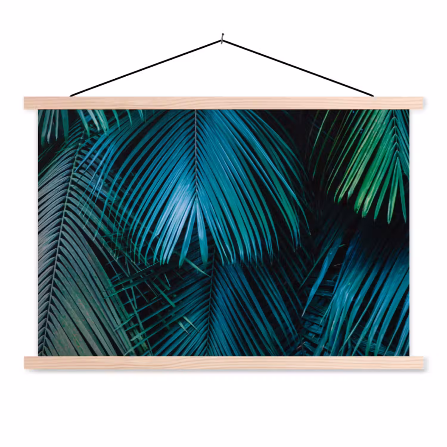 Bladeren - Tropisch - Jungle - Natuur textielposter latten blank klein -3d