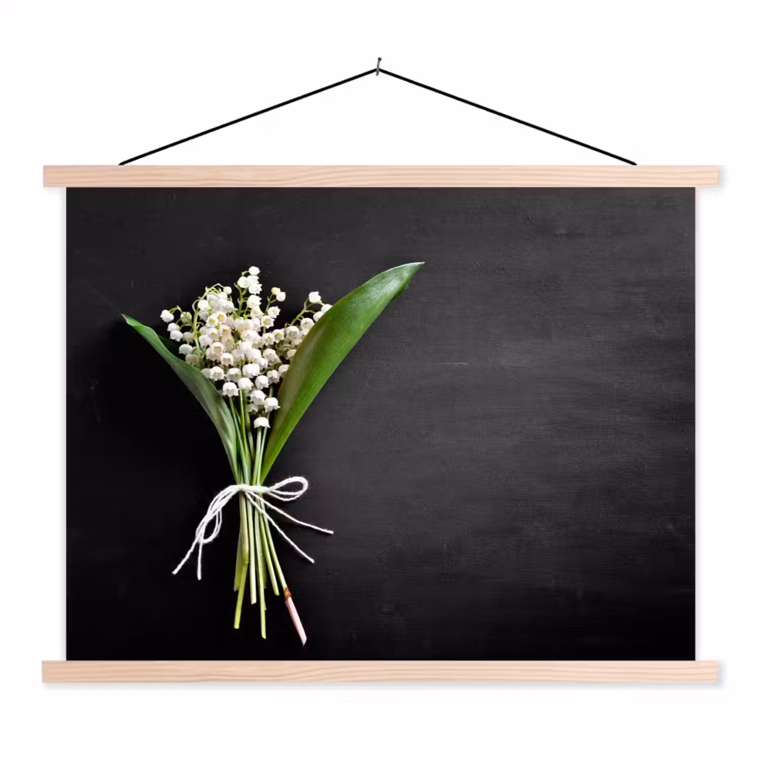 bloemen-5-1-1 textielposter latten blank klein -3d