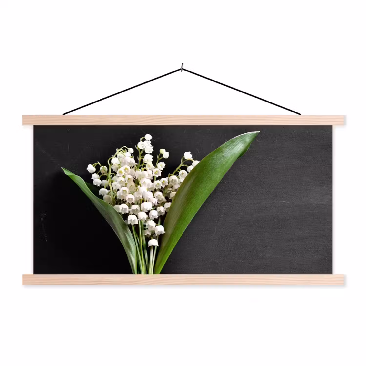 Lelietjes van dalen - Bloemen - Stilleven - Flora textielposter latten blank klein -3d