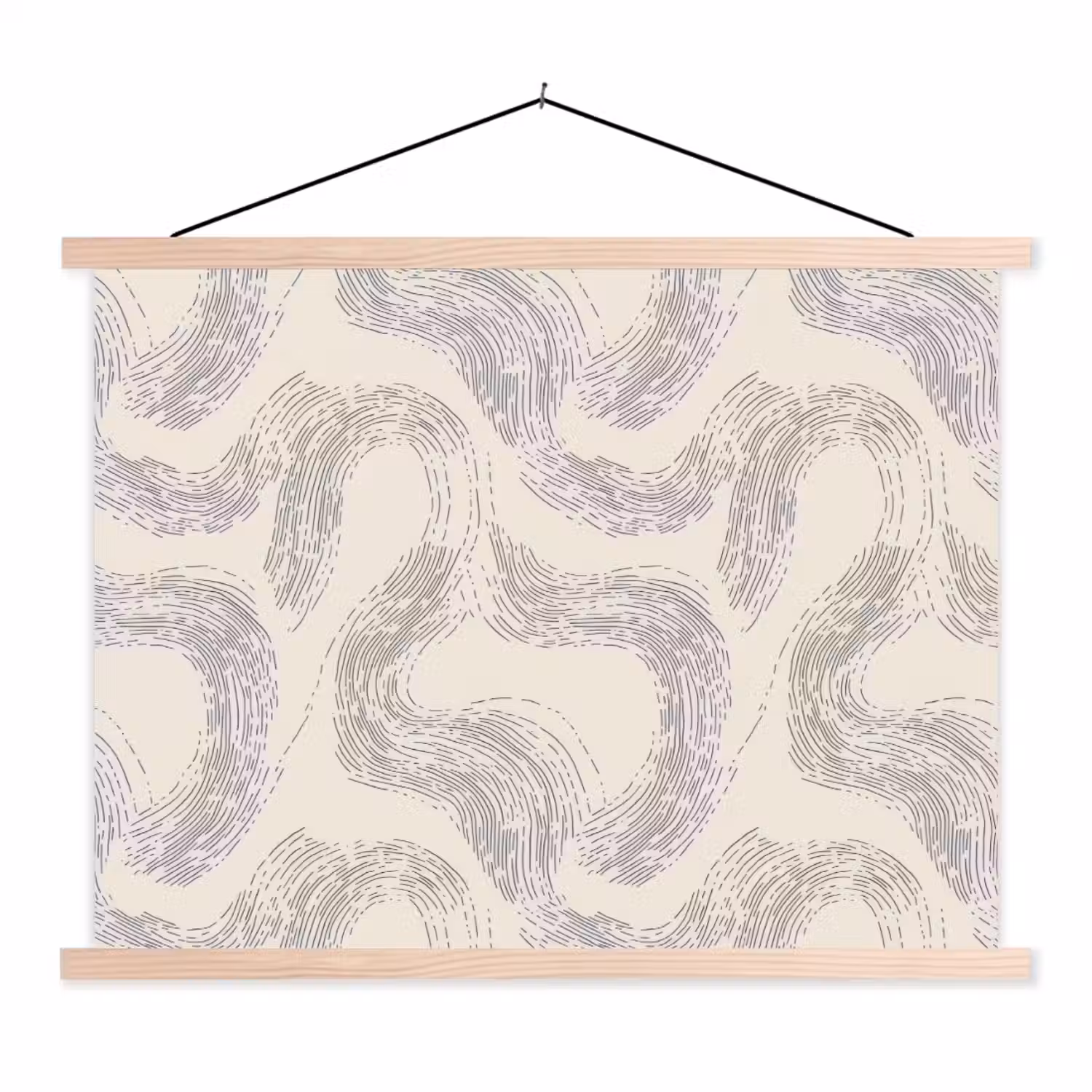 Lijnen - Patroon - Beige - Minimalistisch textielposter latten blank klein 122 -3d