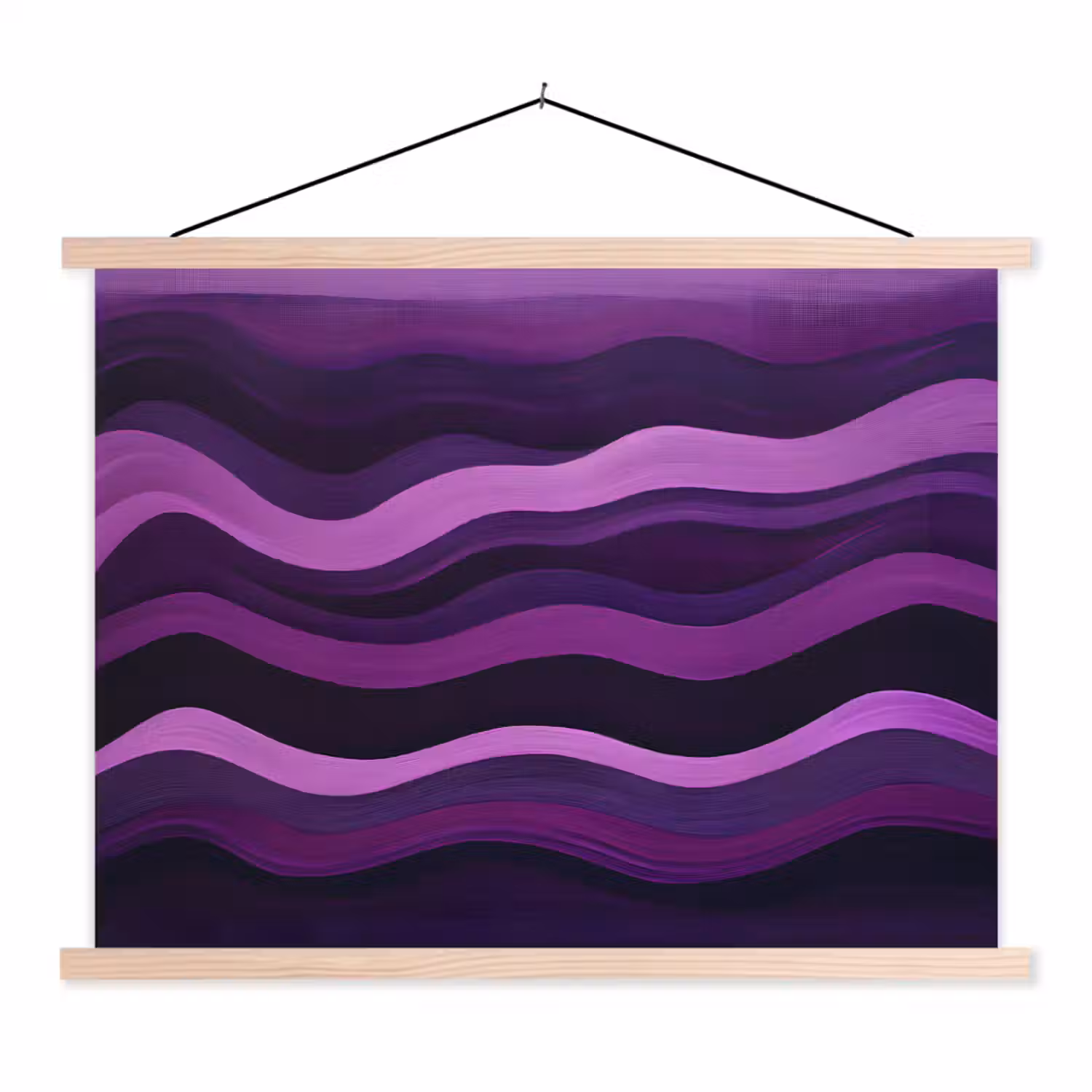 Lijnen - Golven - Paars - Abstract textielposter latten blank klein -3d