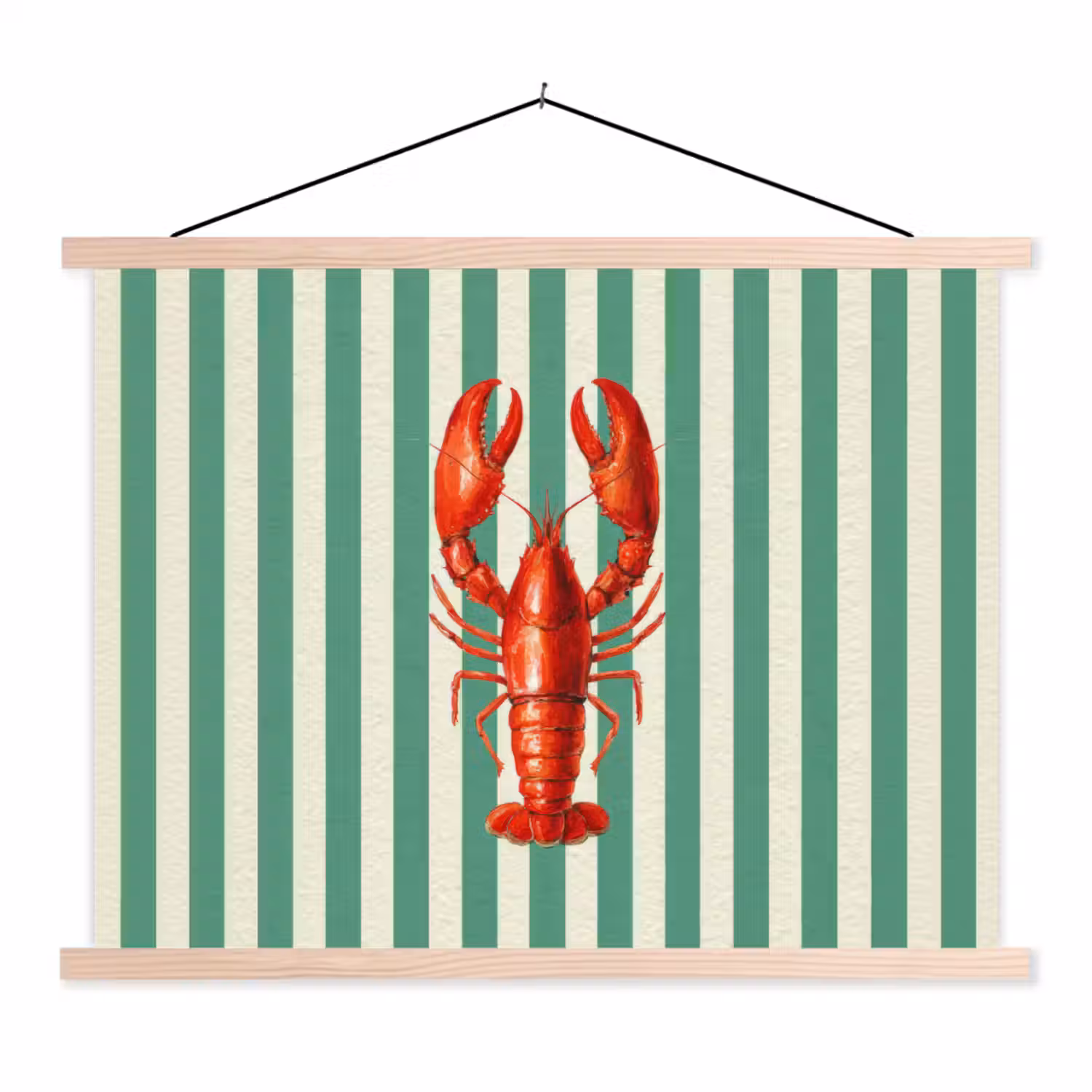 Kreeft - Strepen - Realistisch - Zomers textielposter latten blank klein -3d