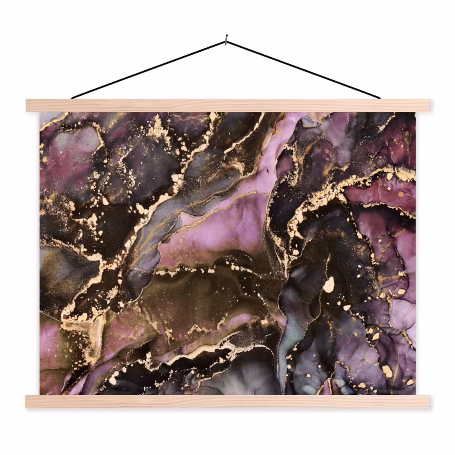 Marmer - Gold - Steen - Abstract textielposter latten blank klein -3d