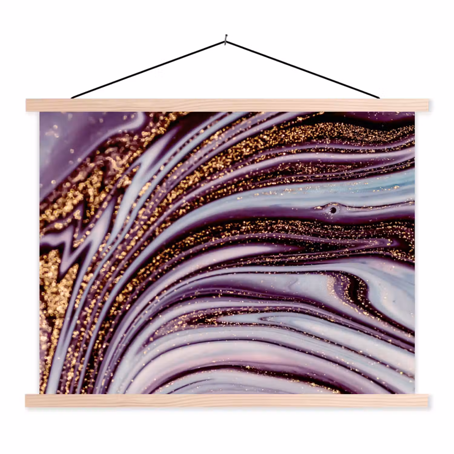 Marmer - Roze - Goud - Glitter - Marmerlook - Luxe textielposter latten blank klein -3d