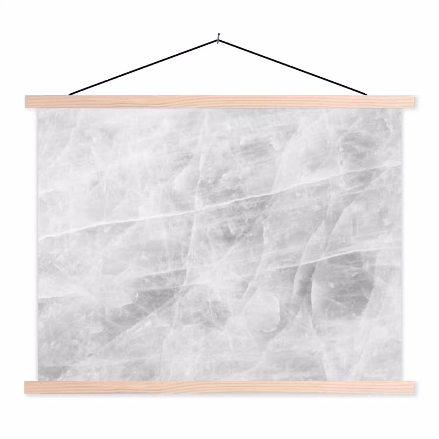 Marmer - Steen - Wit - Luxe - Marmerlook textielposter latten blank klein -3d