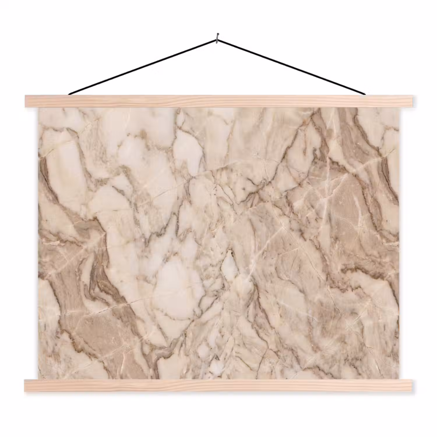Marmer - Aderen - Textuur - Beige - Modern textielposter latten blank klein -3d