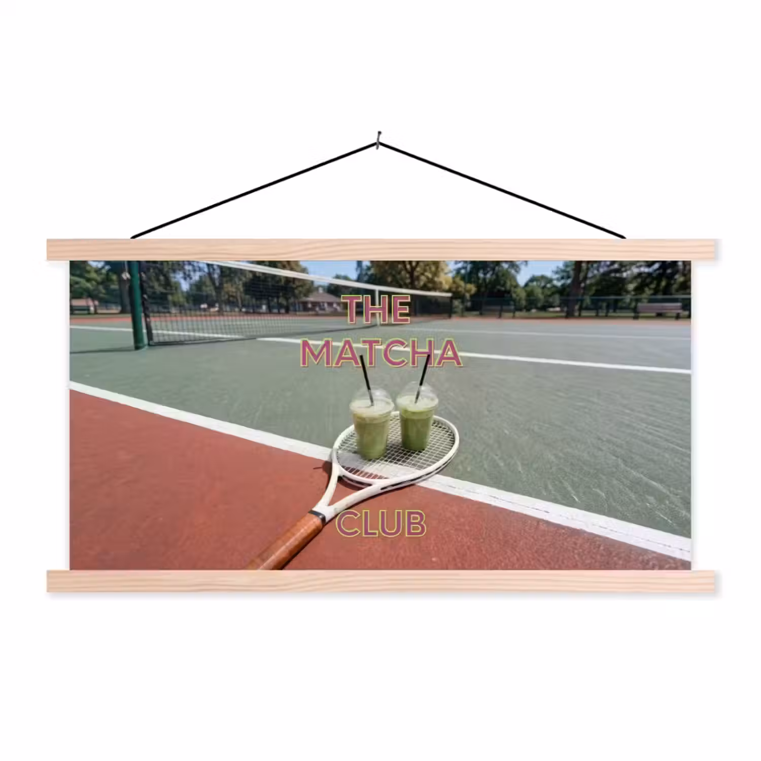 Matcha Club - Tennis - Matcha textielposter latten blank klein -3d