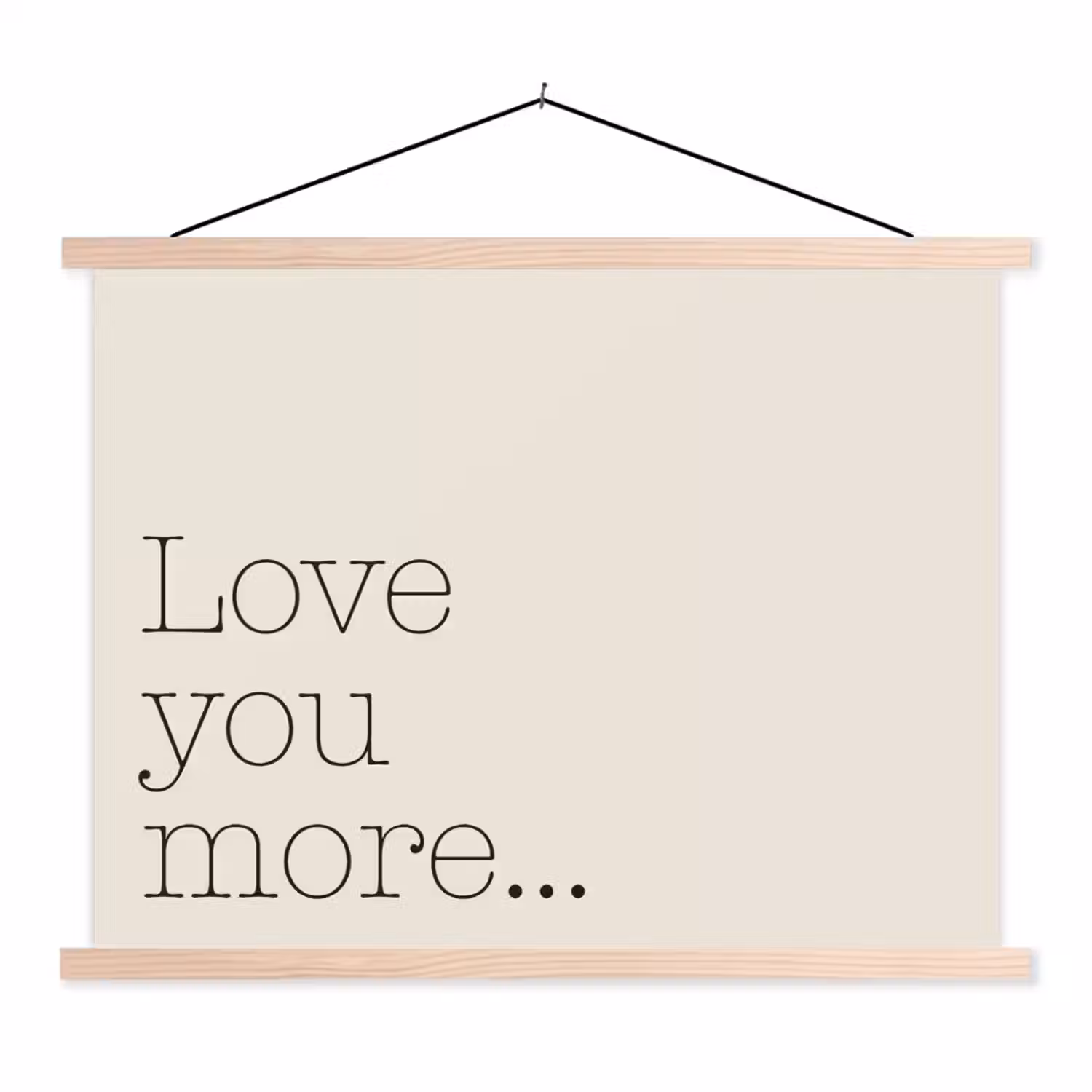 Minimalistisch - Love - Beige textielposter latten blank klein -3d