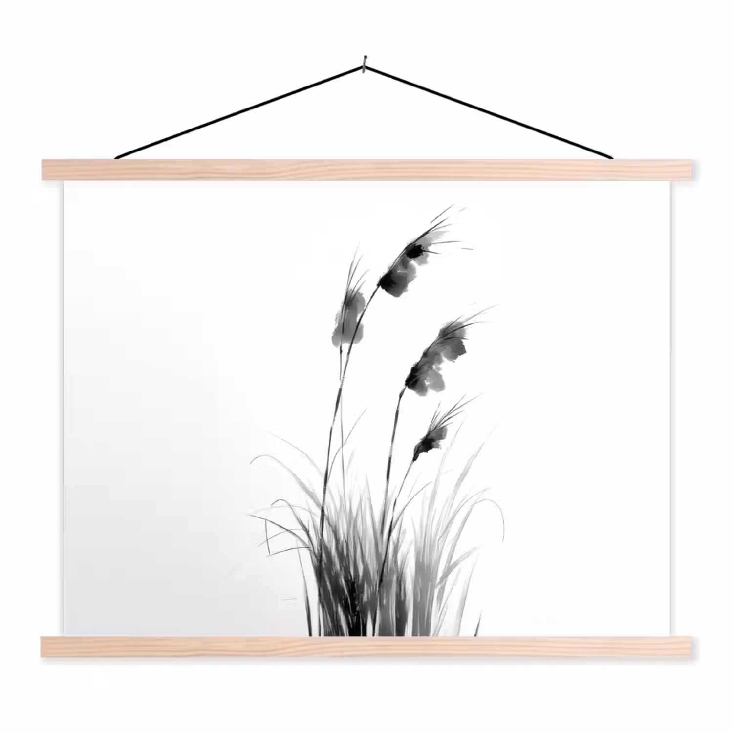 Minimalistisch - Stelen - Wit textielposter latten blank klein -3d
