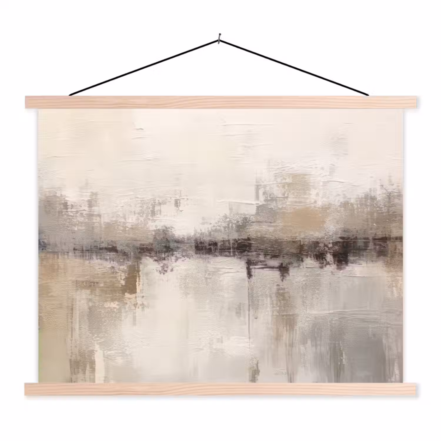 Moderne kunst - Abstract - Beige textielposter latten blank klein -3d